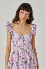 Inixyf Wedelia Floral Midi Dress