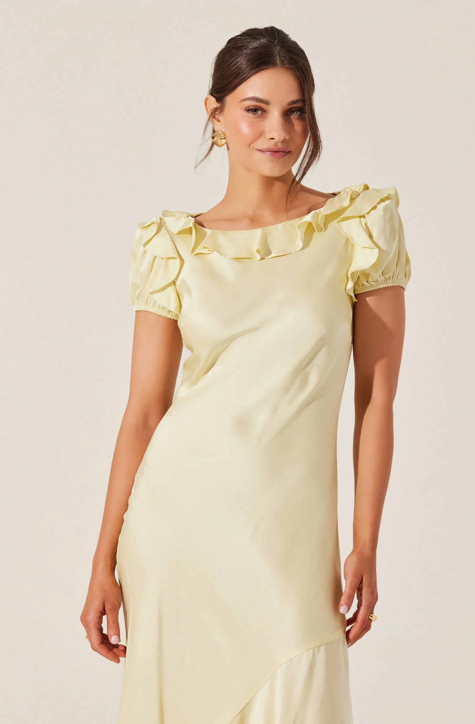 Lbruh Auden Satin Ruffle Midi dress