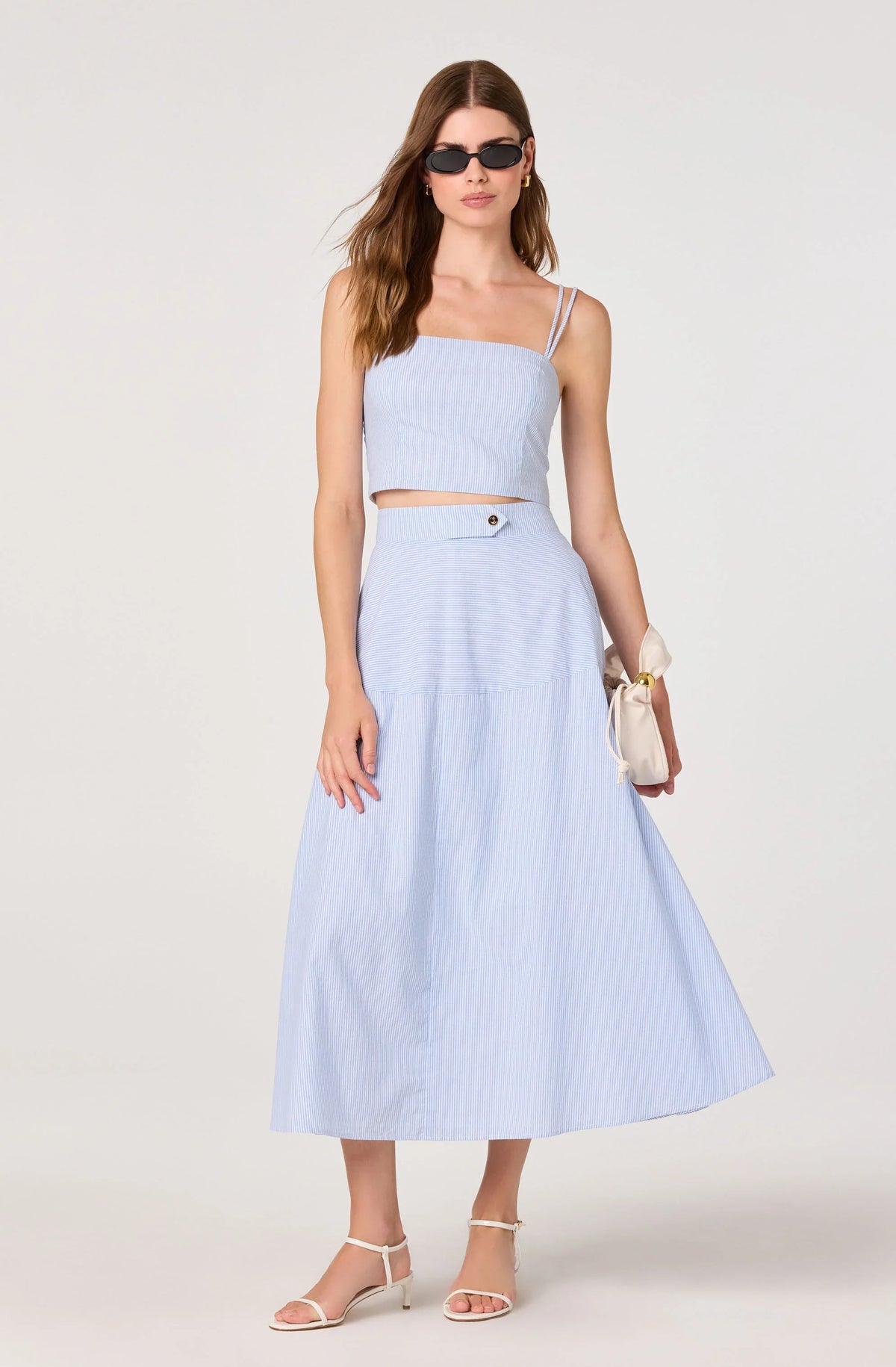 Inixyf Azzura Striped Midi Skirt