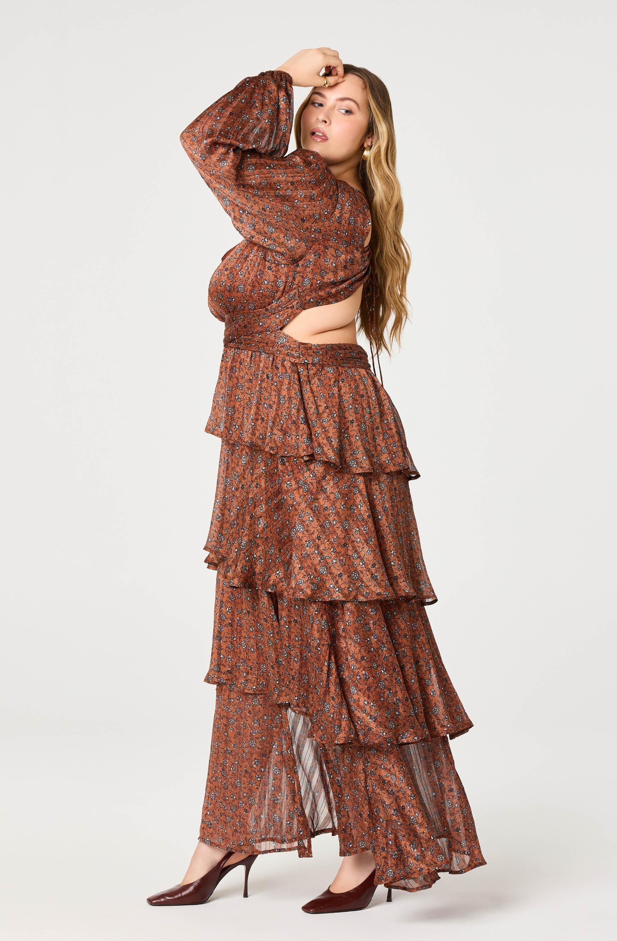 Lbruh Anora Floral Tiered Maxi Dress