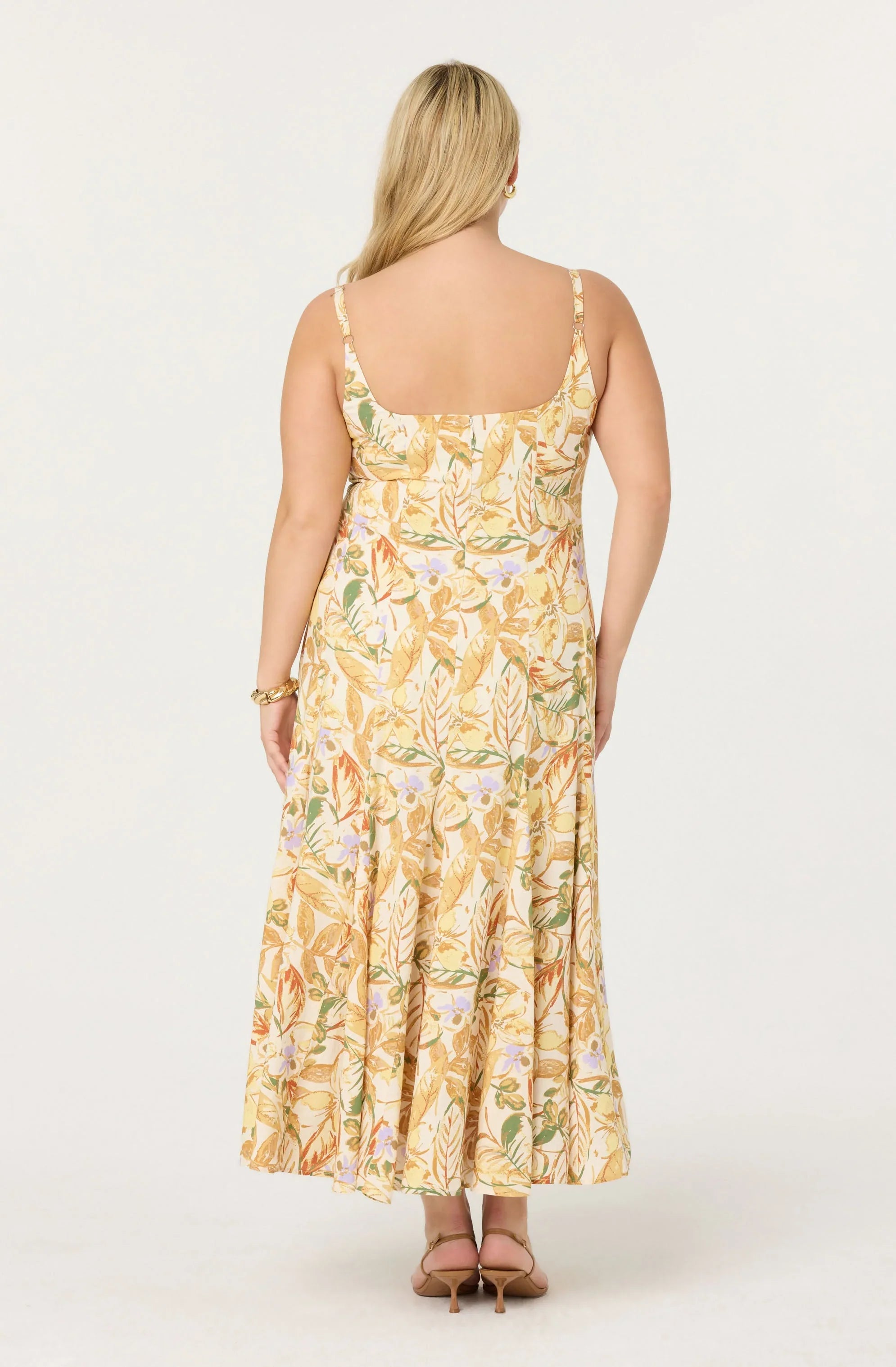 Lbruh Jaleyah Paneled Flare Floral Midi Dress