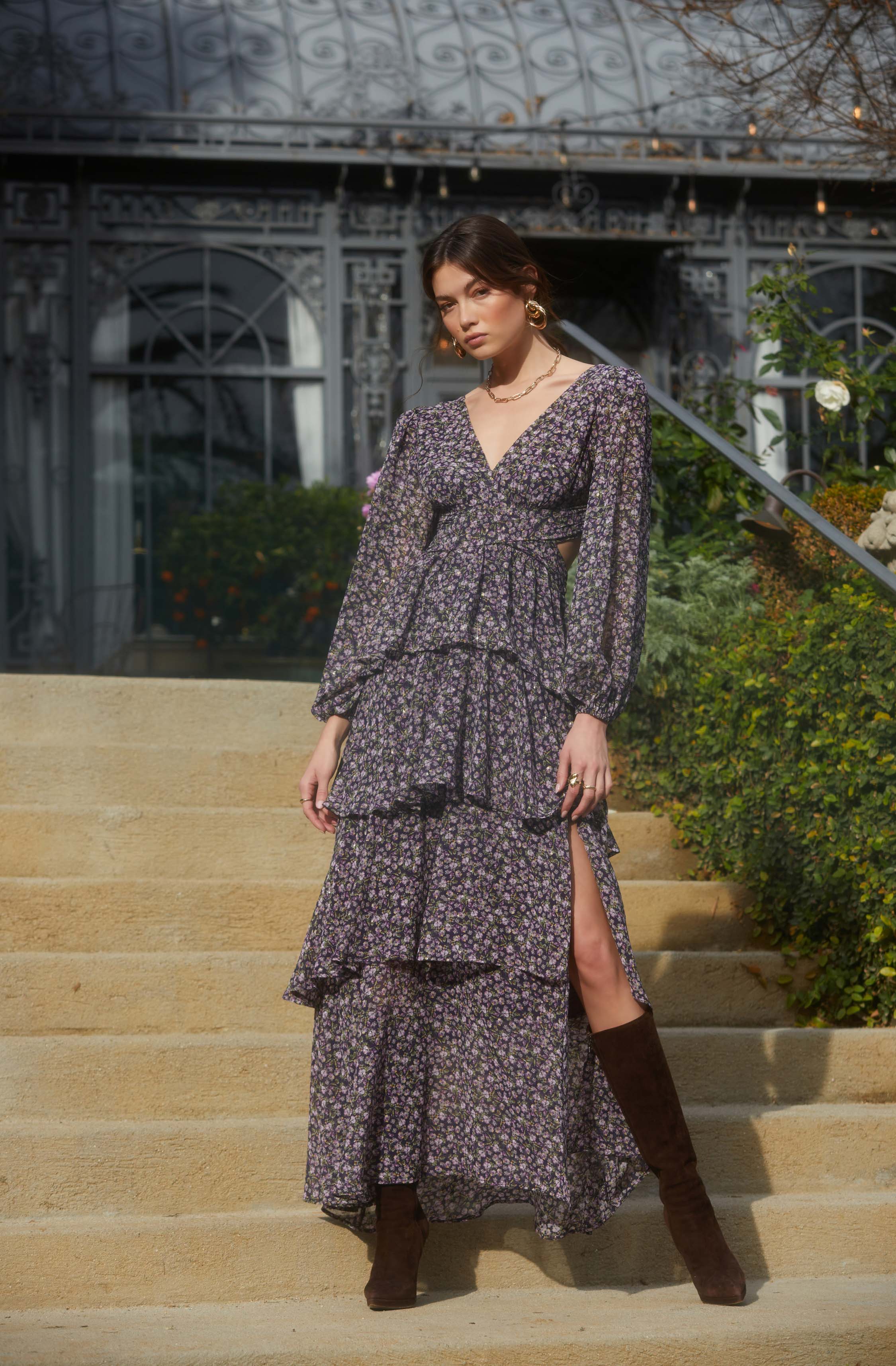 Lbruh Anora Floral Tiered Maxi Dress