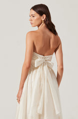 Lbruh Aneesha Strapless Pleated Midi Dress