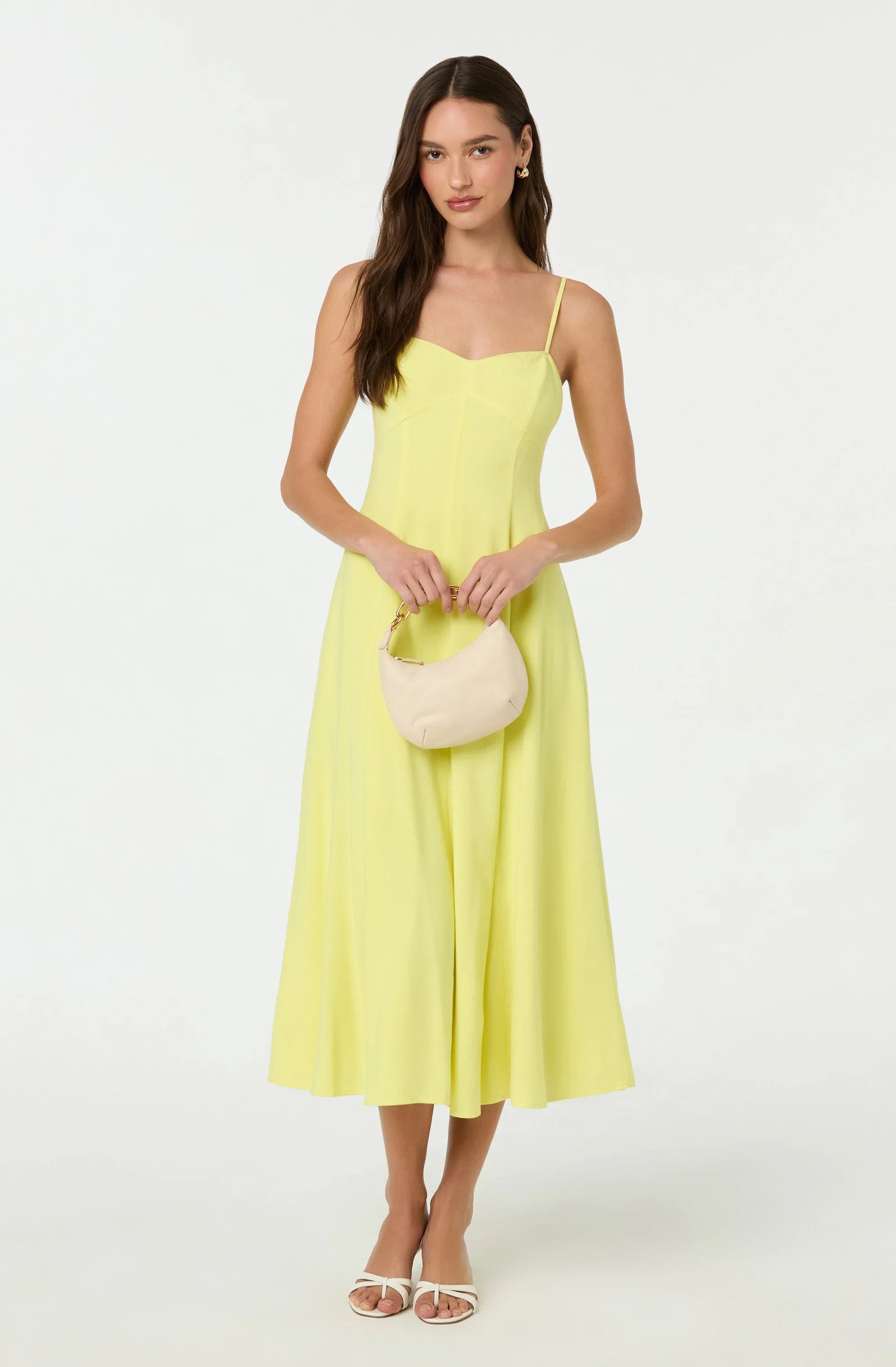 Lbruh Linen-Blend A-Line Midi Dress