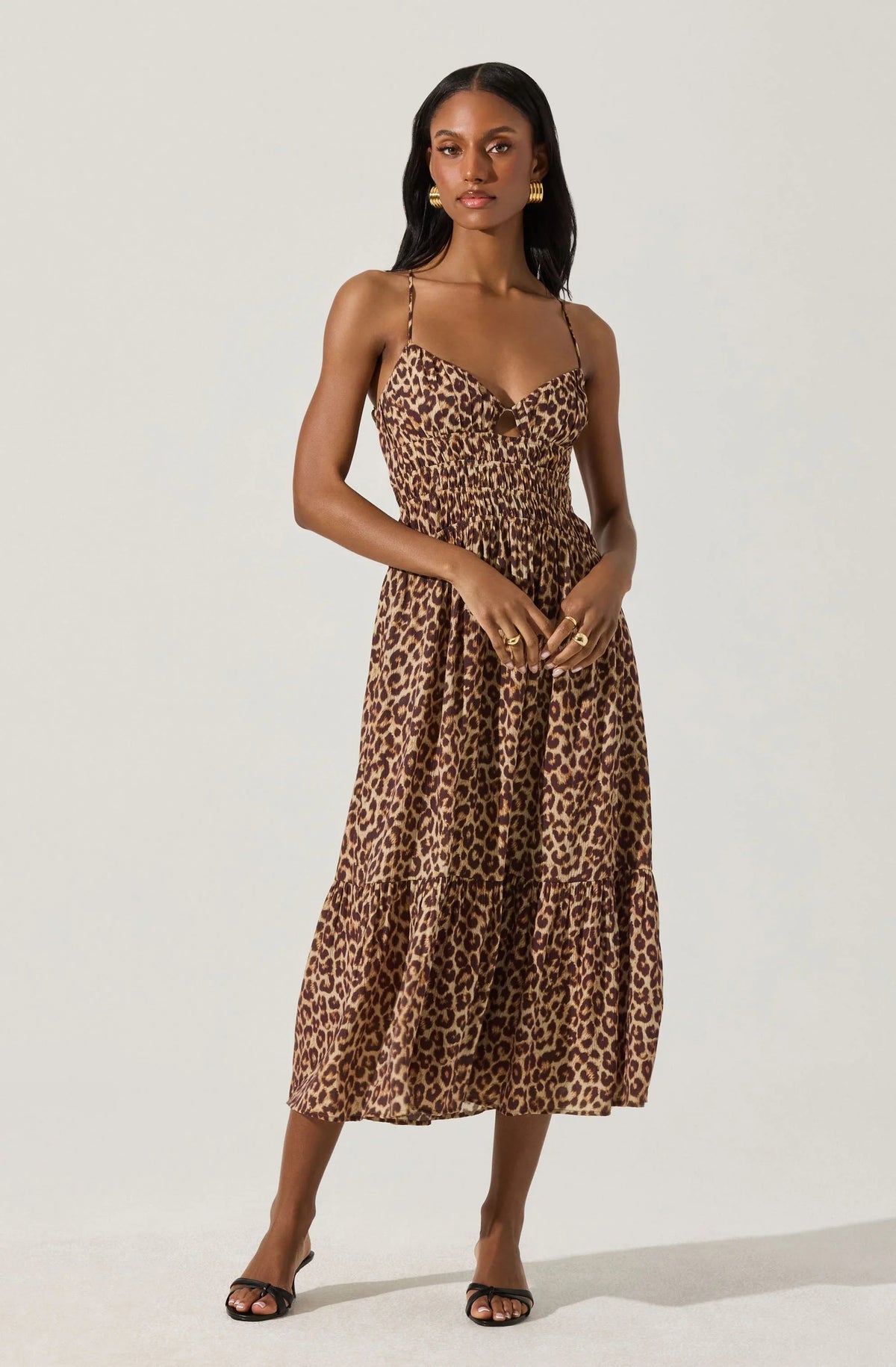 Lbruh Eleni Leopard Print Midi Dress