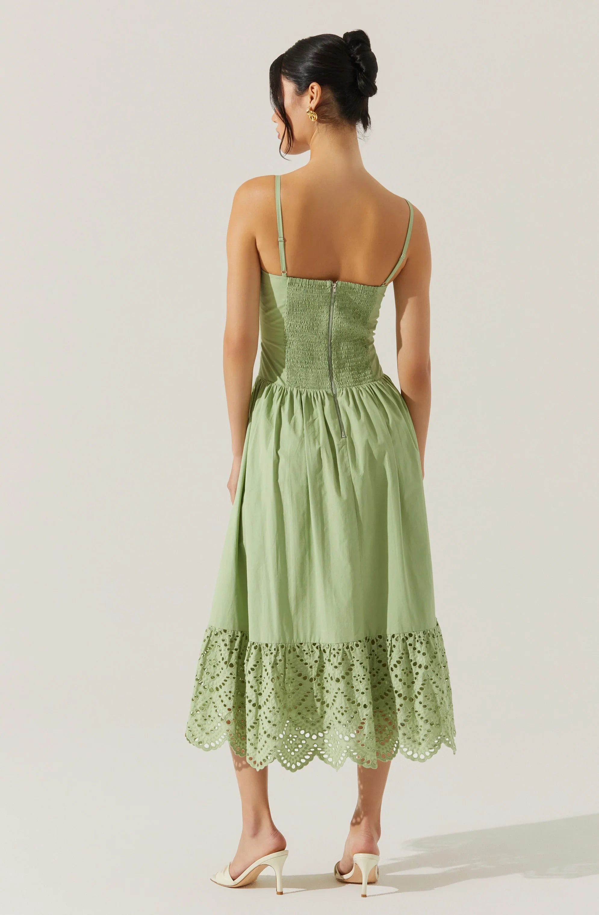 Lbruh Nathalia Eyelet Midi Dress