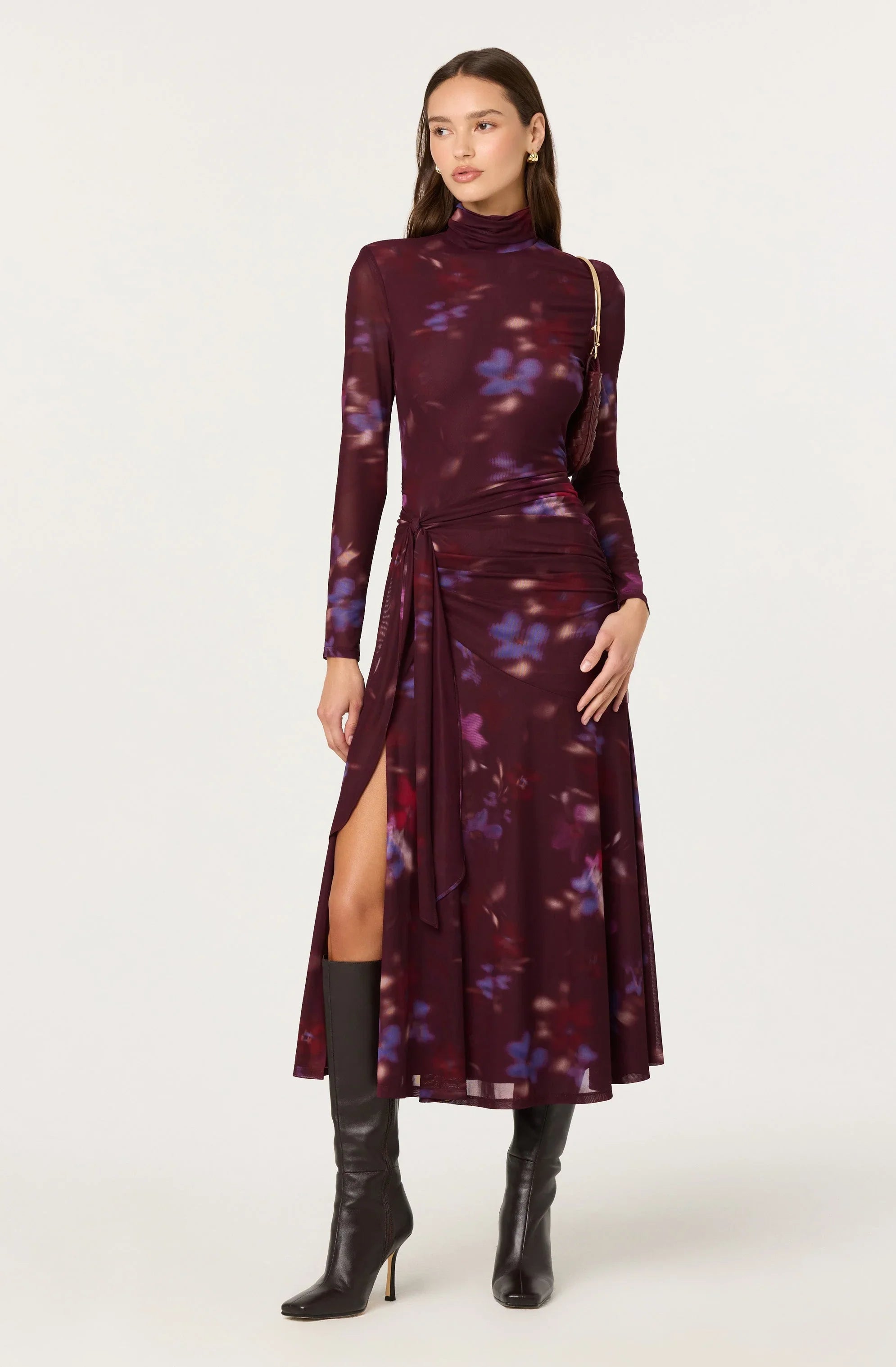 Lbruh Aubriella Floral Mesh Midi Dress