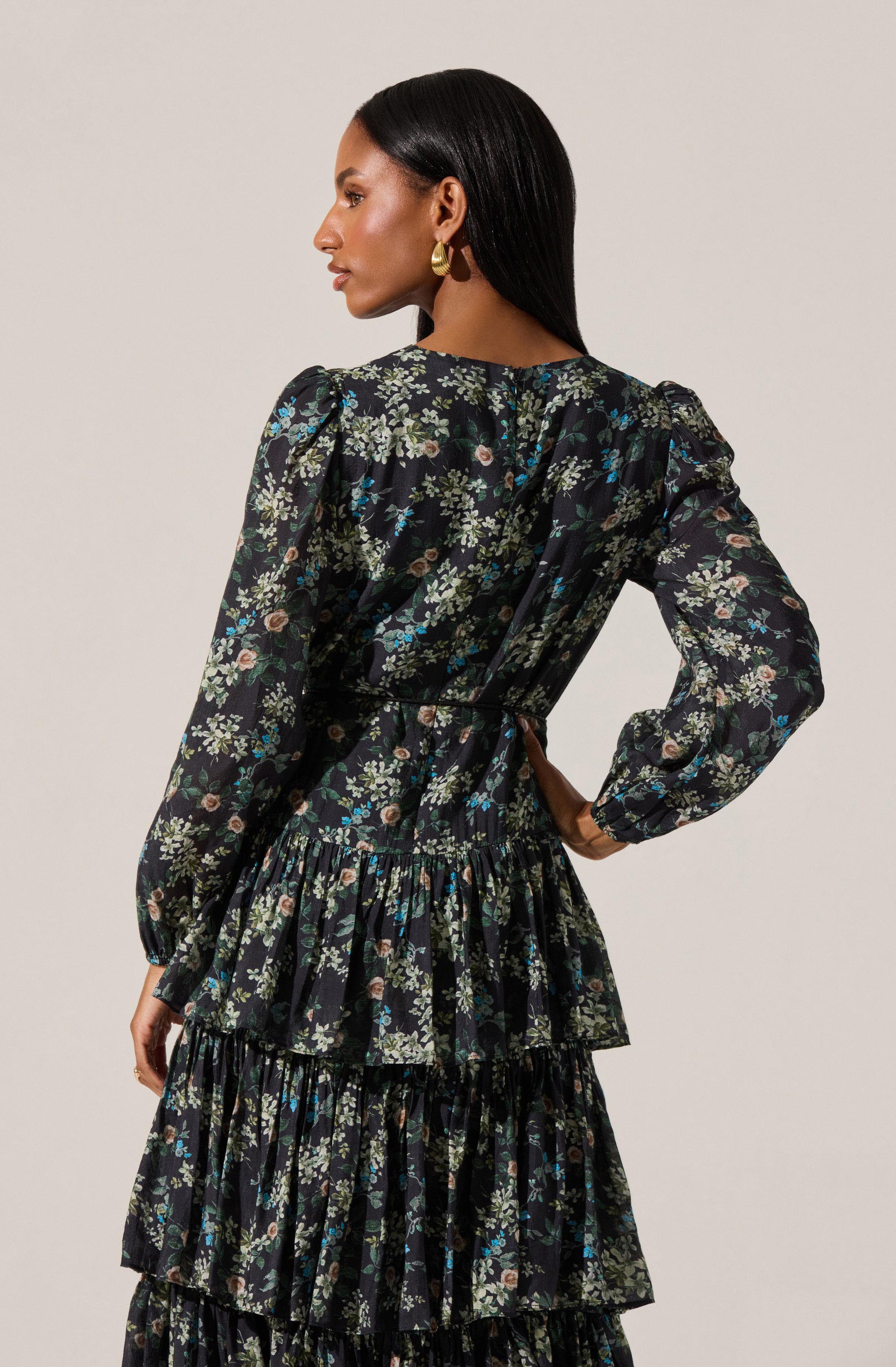 Lbruh Franchesca Tiered Ruffle Floral Maxi Dress