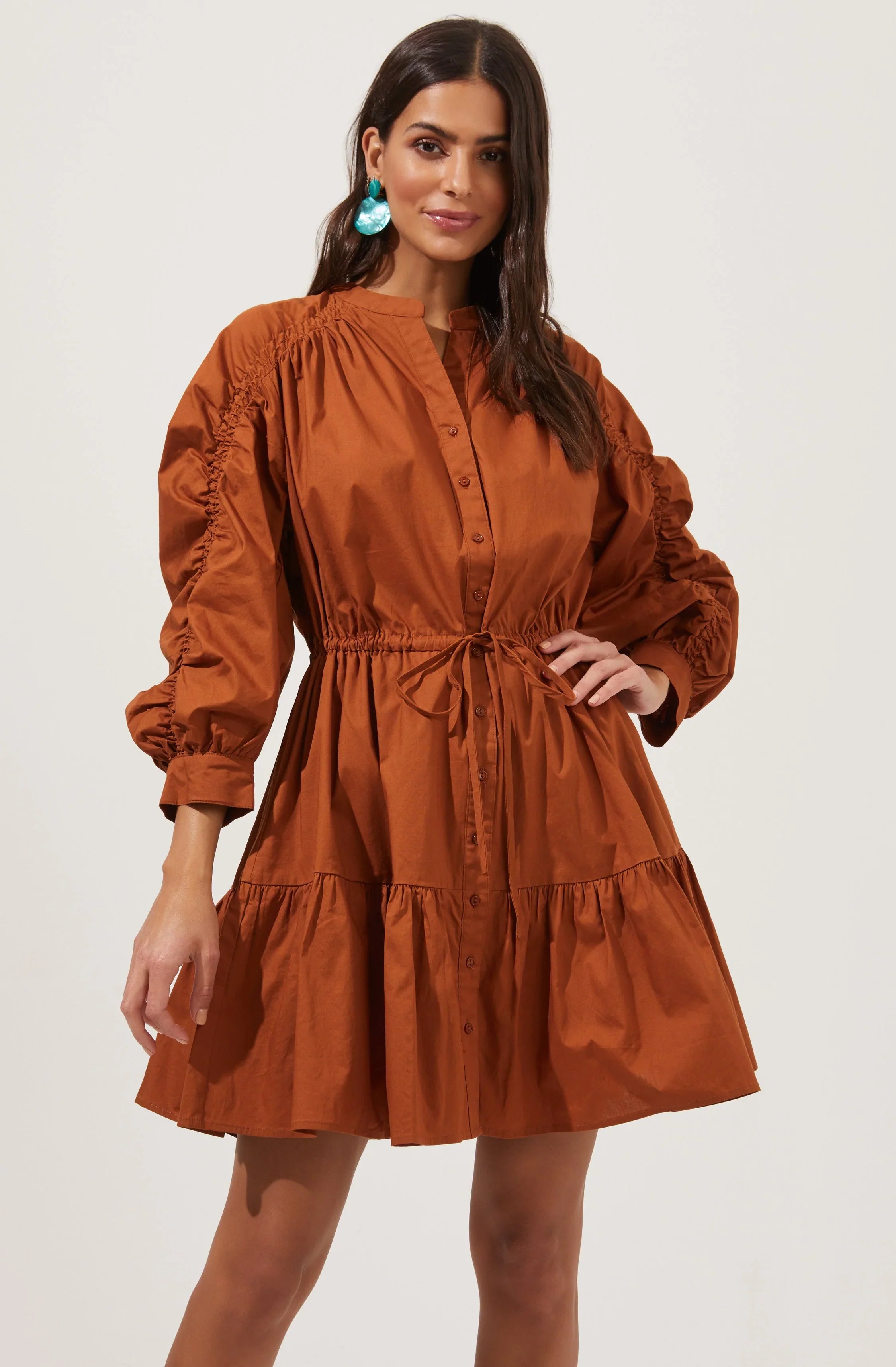 Lbruh Ruched Long Sleeve Dress