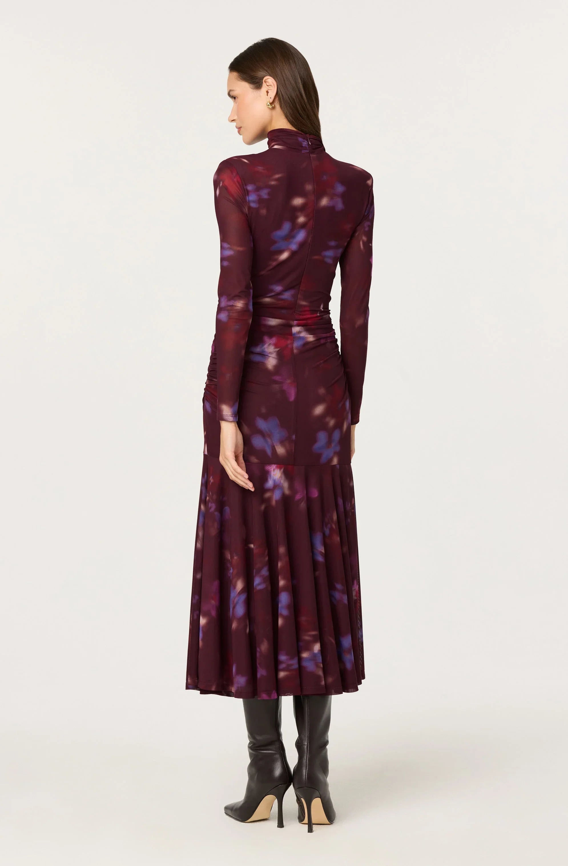 Lbruh Aubriella Floral Mesh Midi Dress