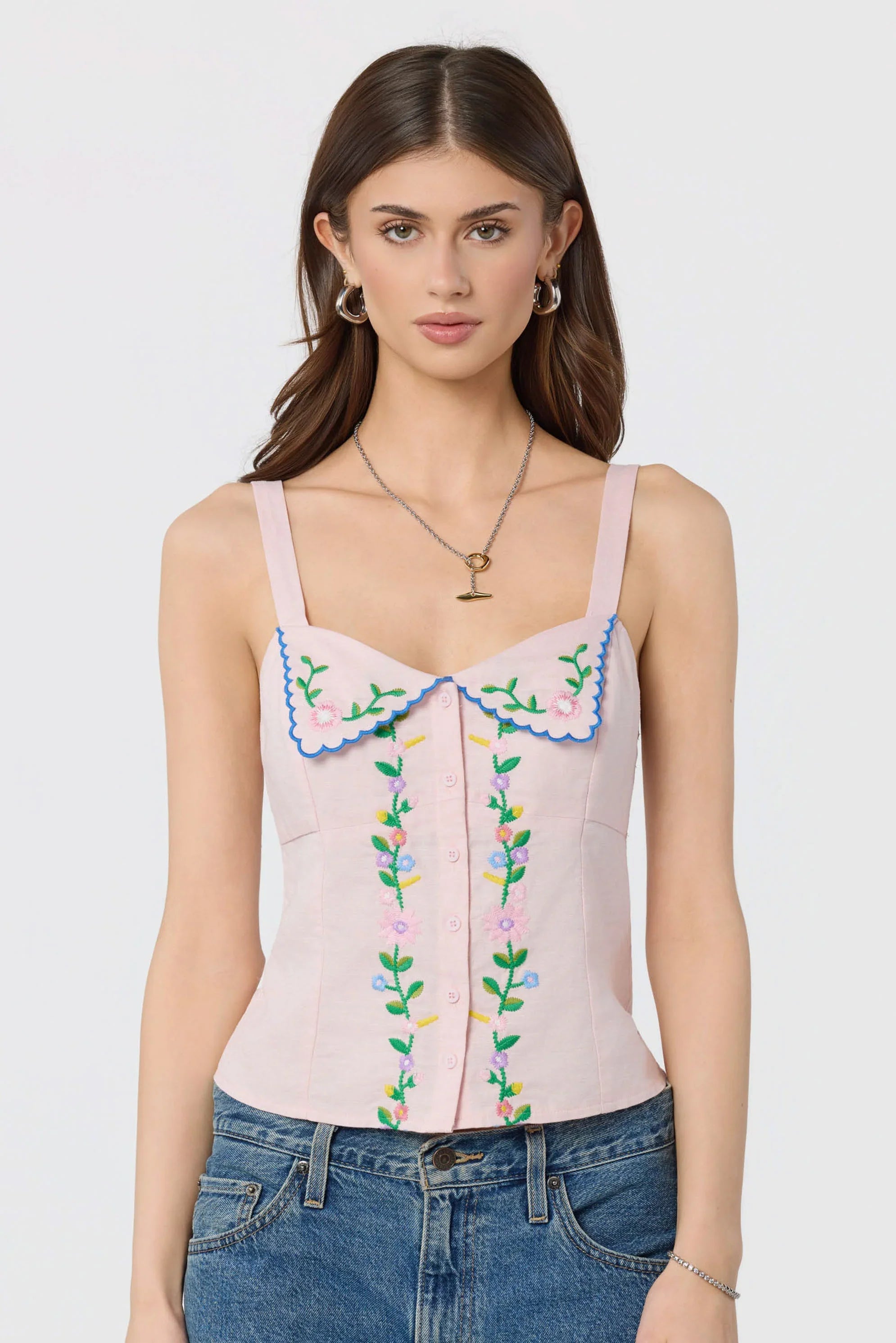 Inixyf Shaya Floral Embroidered Top