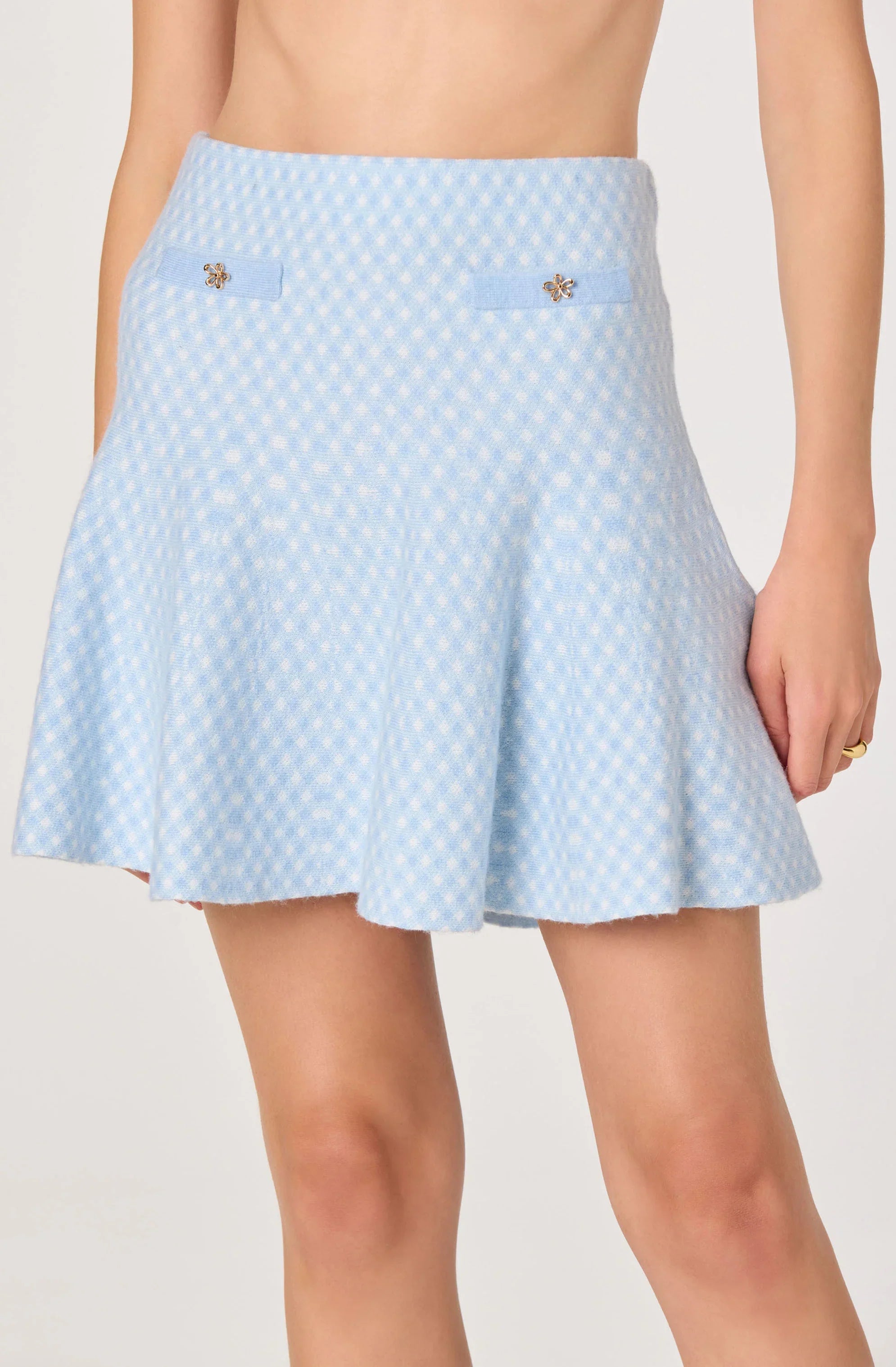 Inixyf Malvie Plaid Knit Mini Skirt