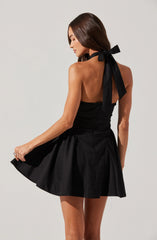 Lbruh Meana V-Neck Halter Mini Dress