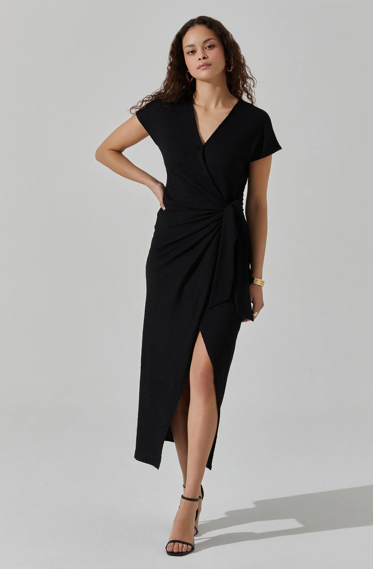 Lbruh Knit Wrap Midi Dress