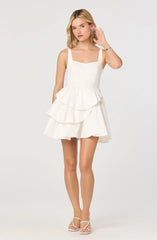 Inixyf Sheralle Ruffled Tier Bubble Hem Mini Dress