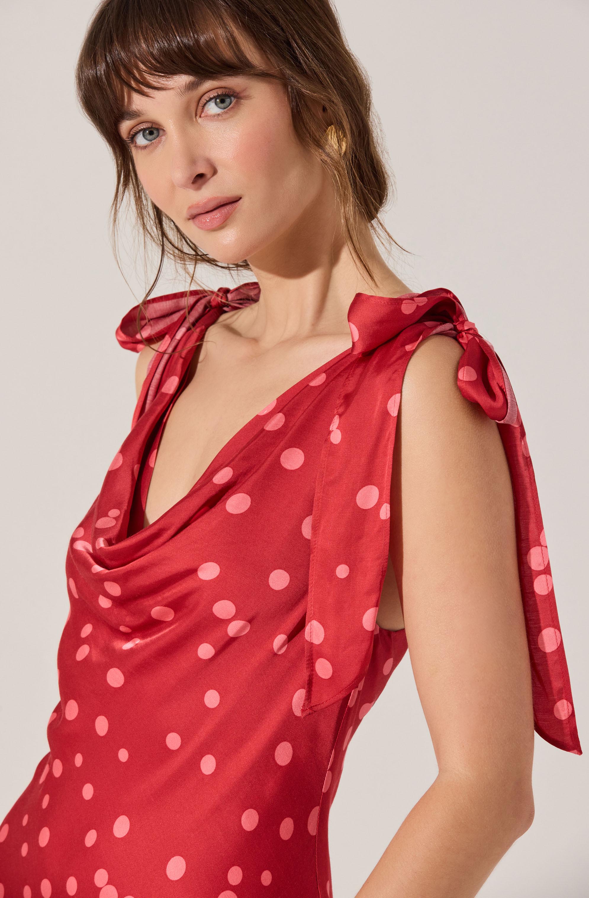 Lbruh Allexina Satin Cowl Neck Midi Dress