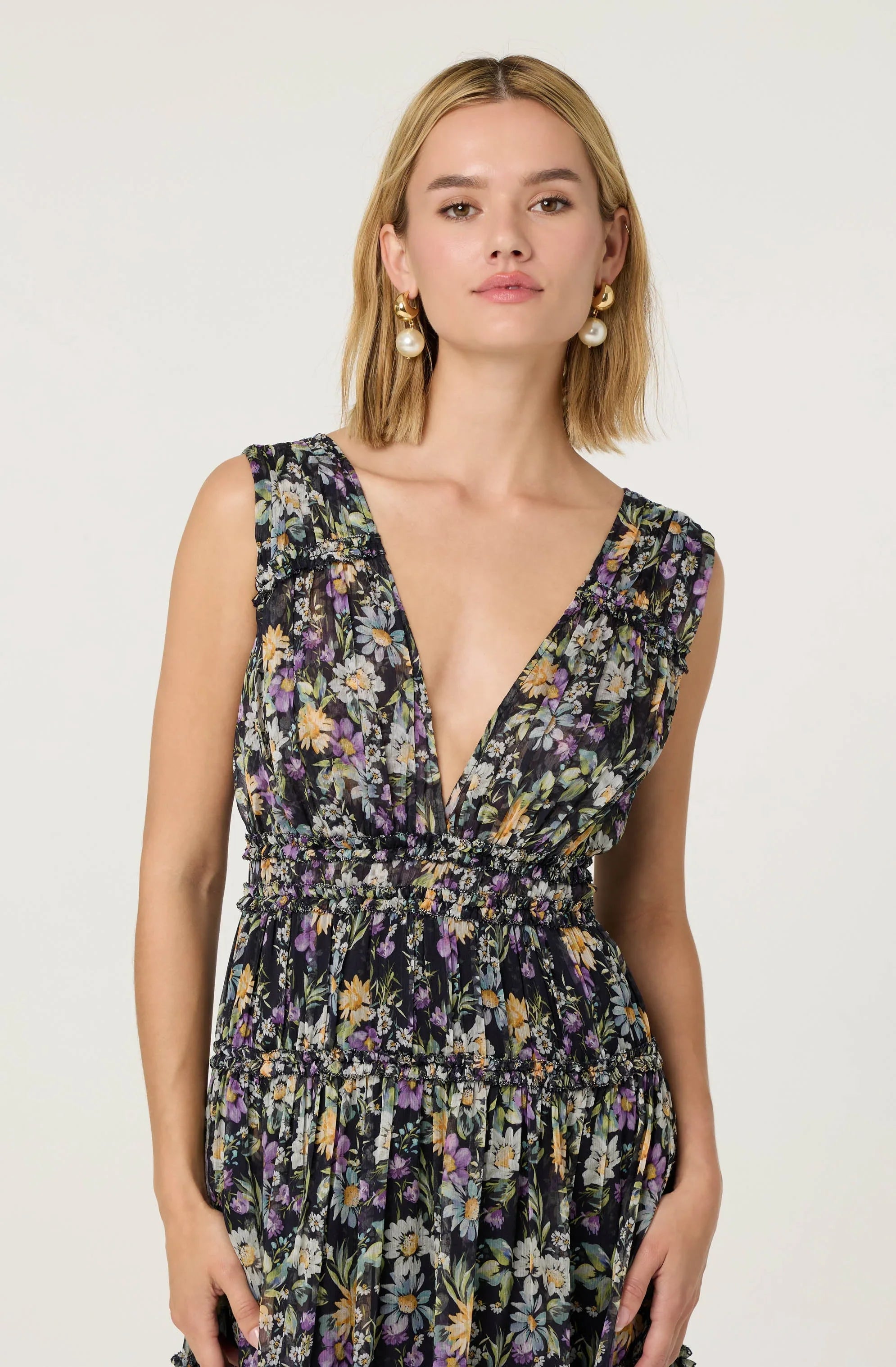 Lbruh Edessa Floral Tiered Ruffle Maxi Dress