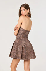 Lbruh Flared Halter Neck Mini Dress
