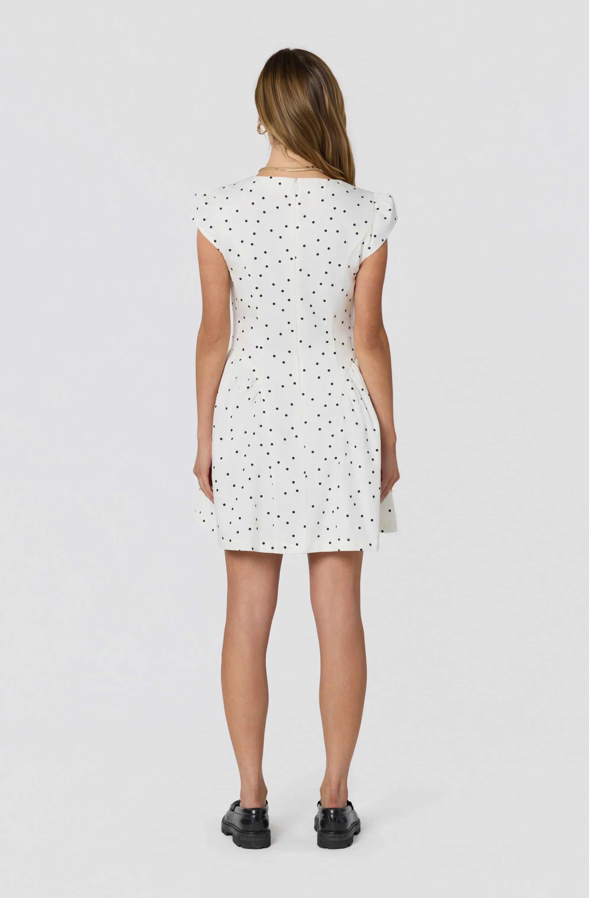 Inixyf Averi Polka Dot Cap Sleeve Mini Dress