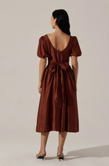 Lbruh Keairra Puff Sleeve Midi Dress