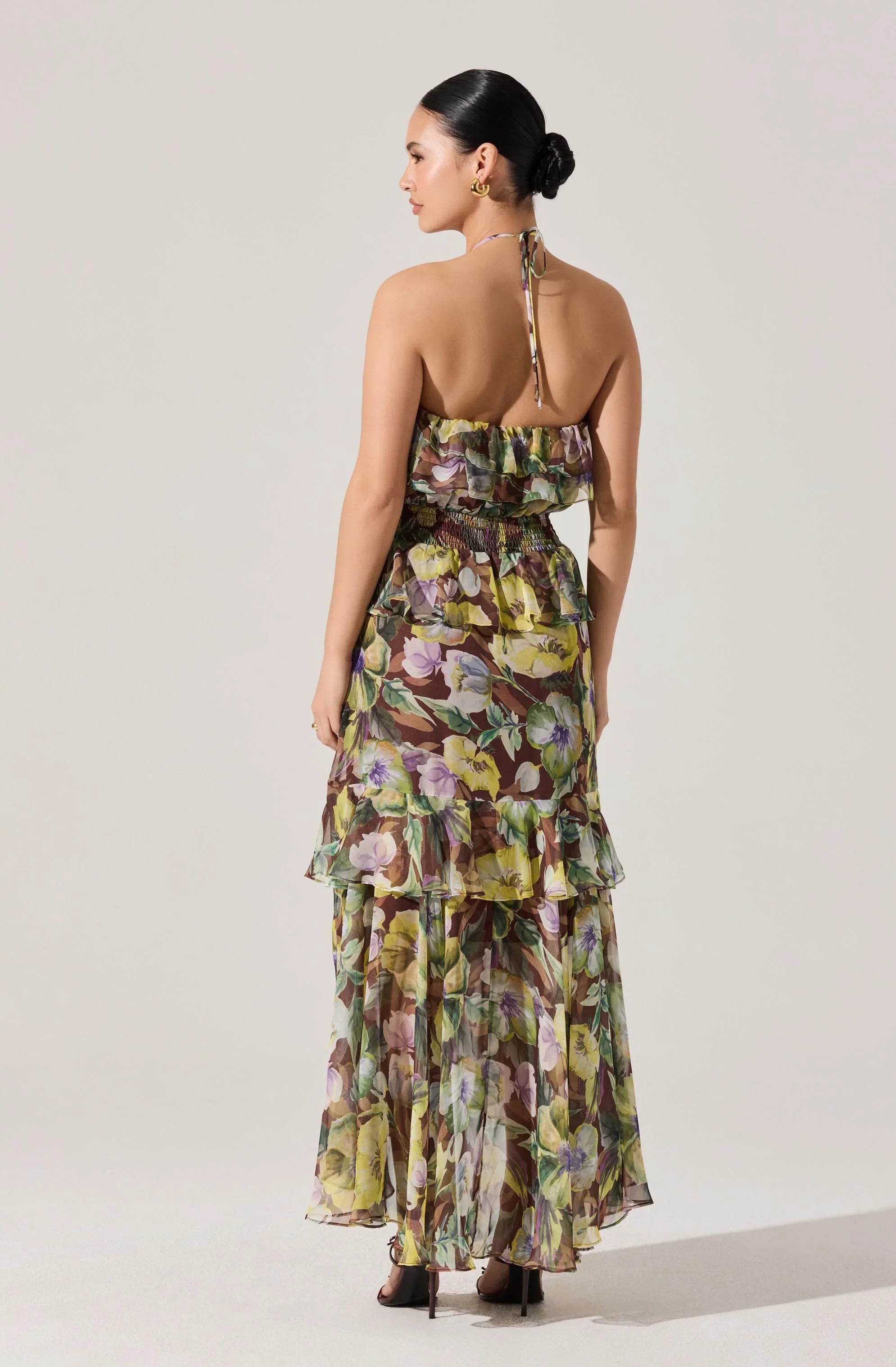 Lbruh Elena Floral Halter Maxi Dress