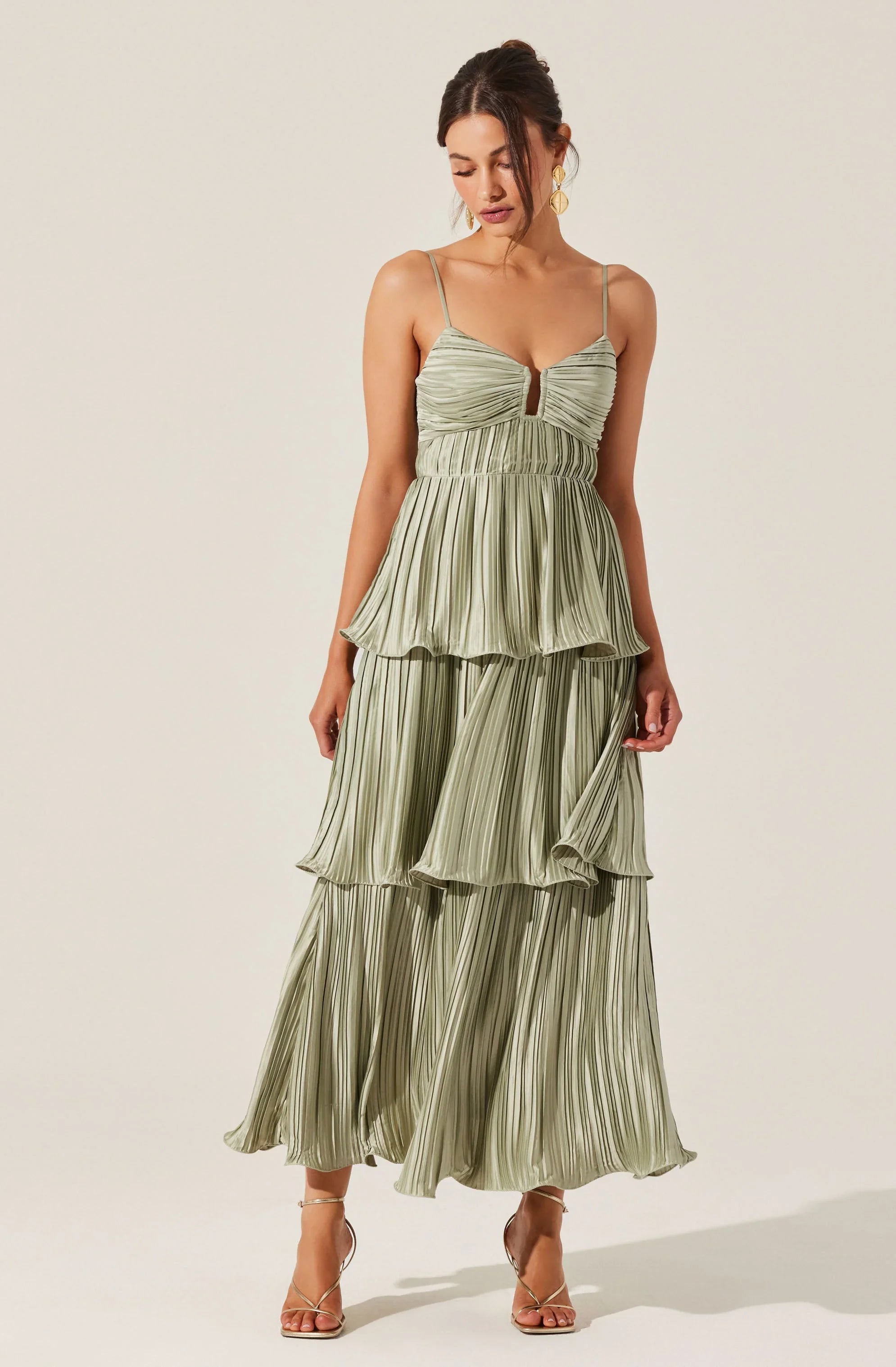 Inixyf Lupin Pleated Tiered Maxi Dress
