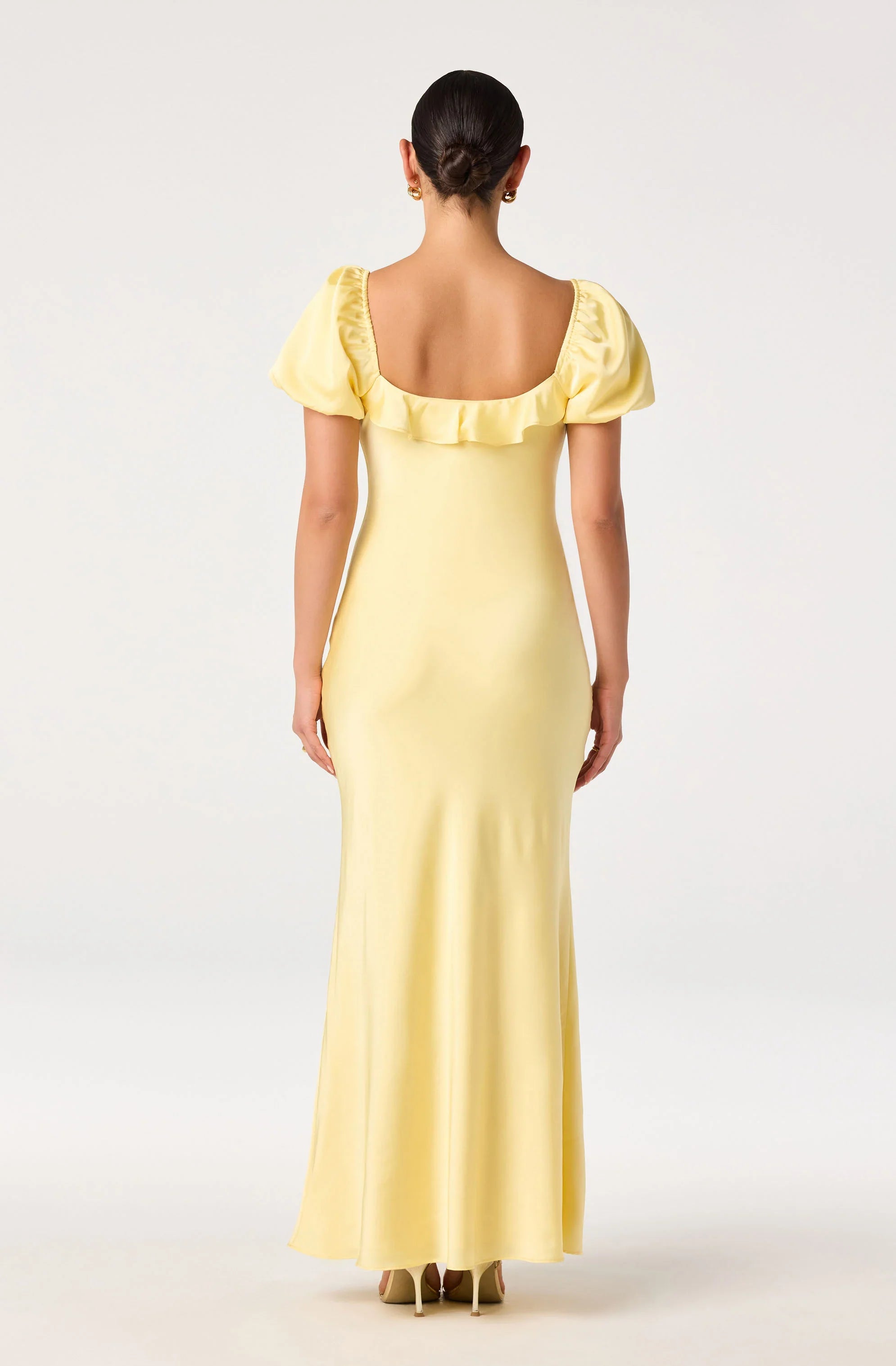 Inixyf Bethrose 3D Rose Satin Maxi Dress