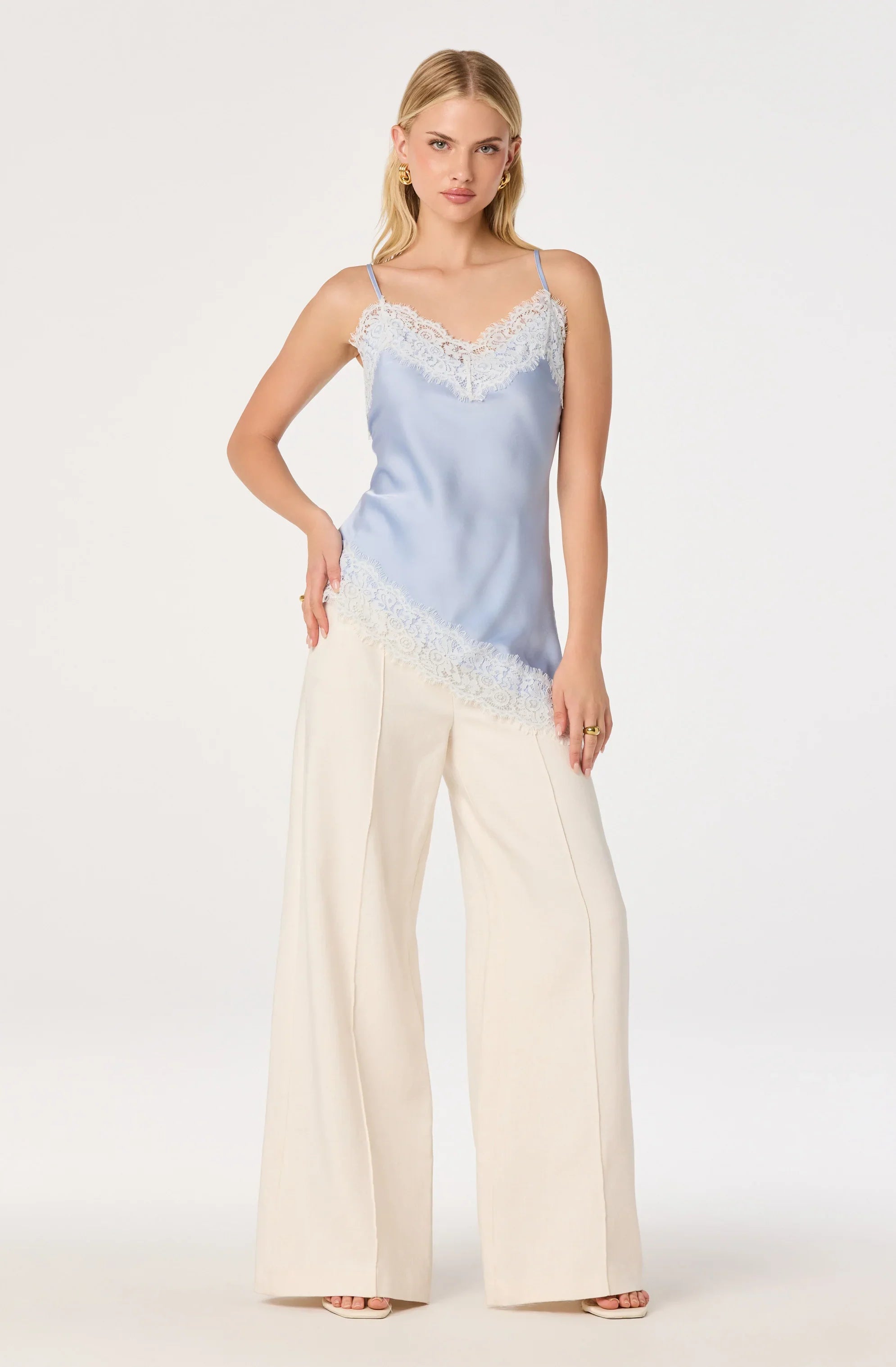 Inixyf Analise Lace Trim Asymmetric Tank