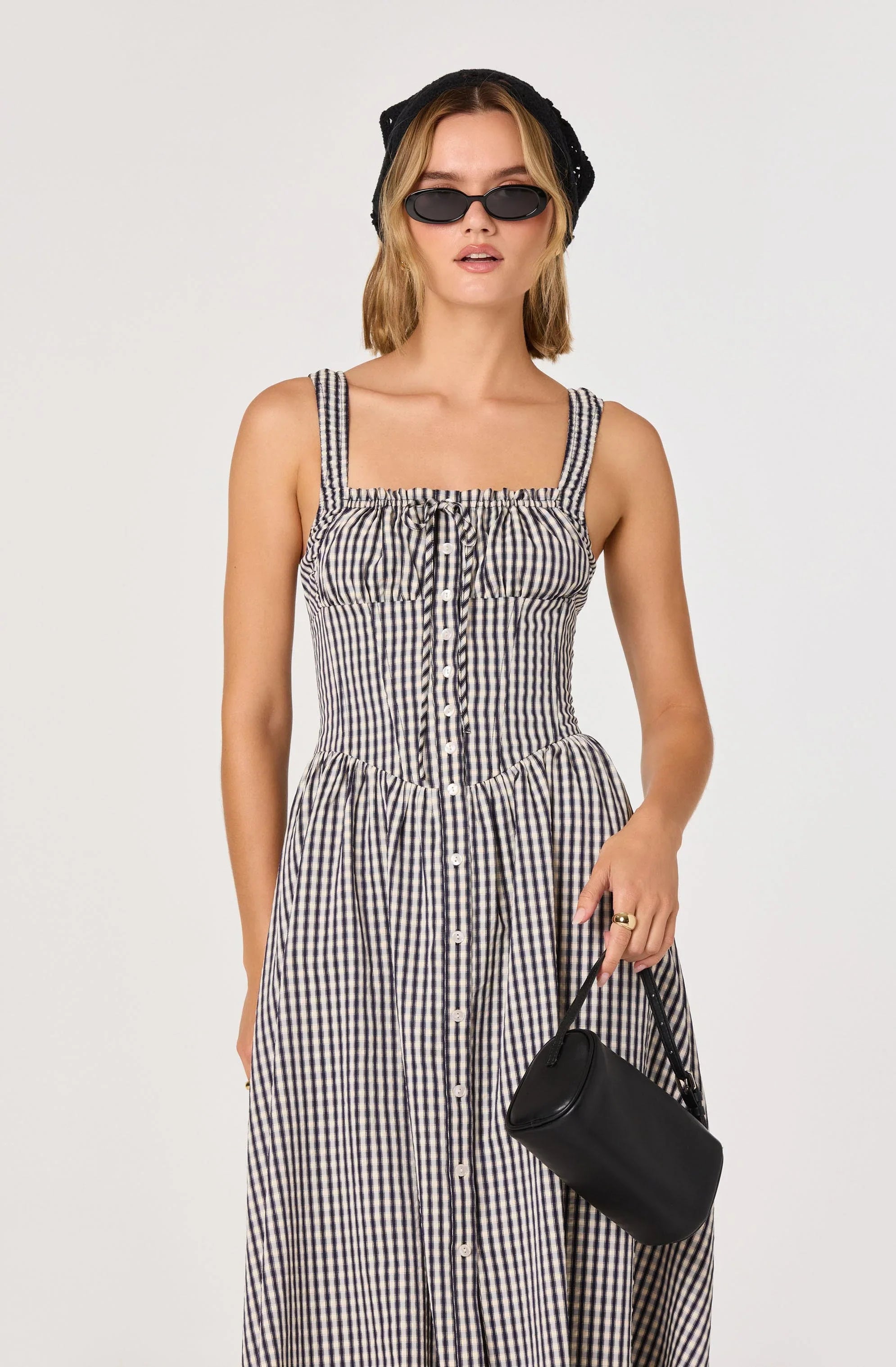 Inixyf Temperance Gingham Check Maxi Dress