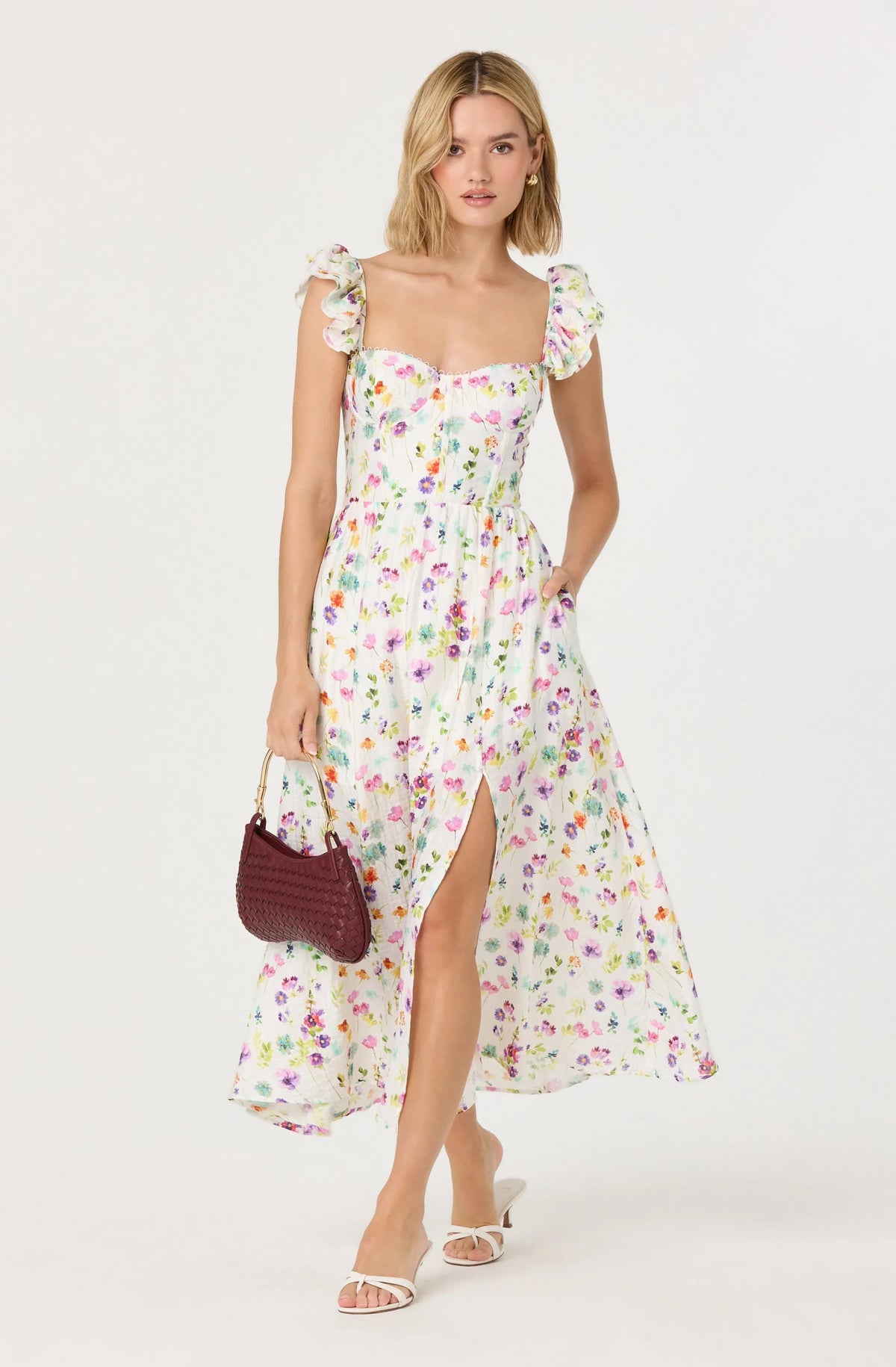 Lbruh Wedelia Floral Bustier Midi Dress