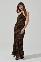 Lbruh Briotte Velvet Burnout Maxi Dress
