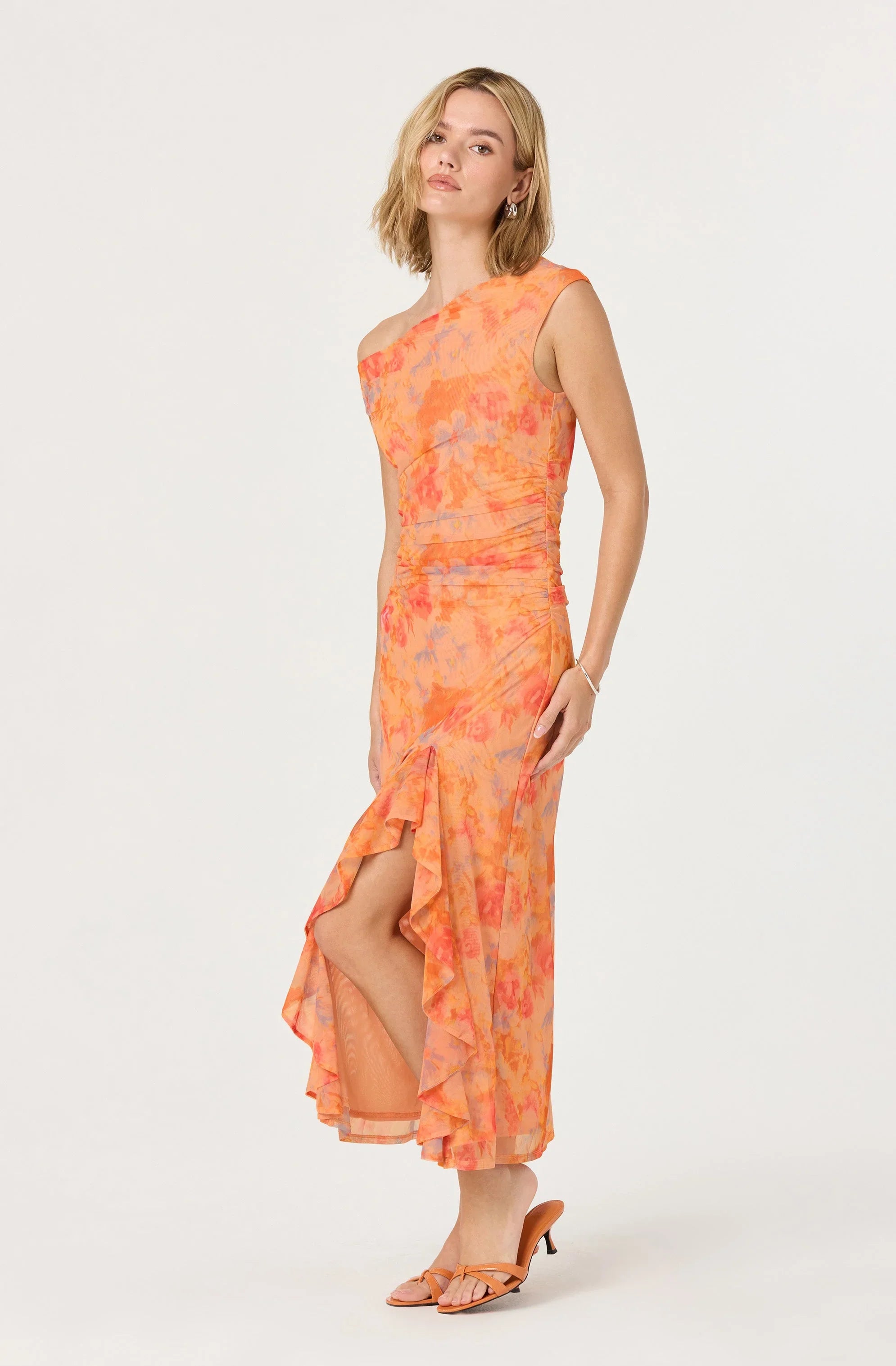 Lbruh Off Shoulder Ruffle Midi Dress