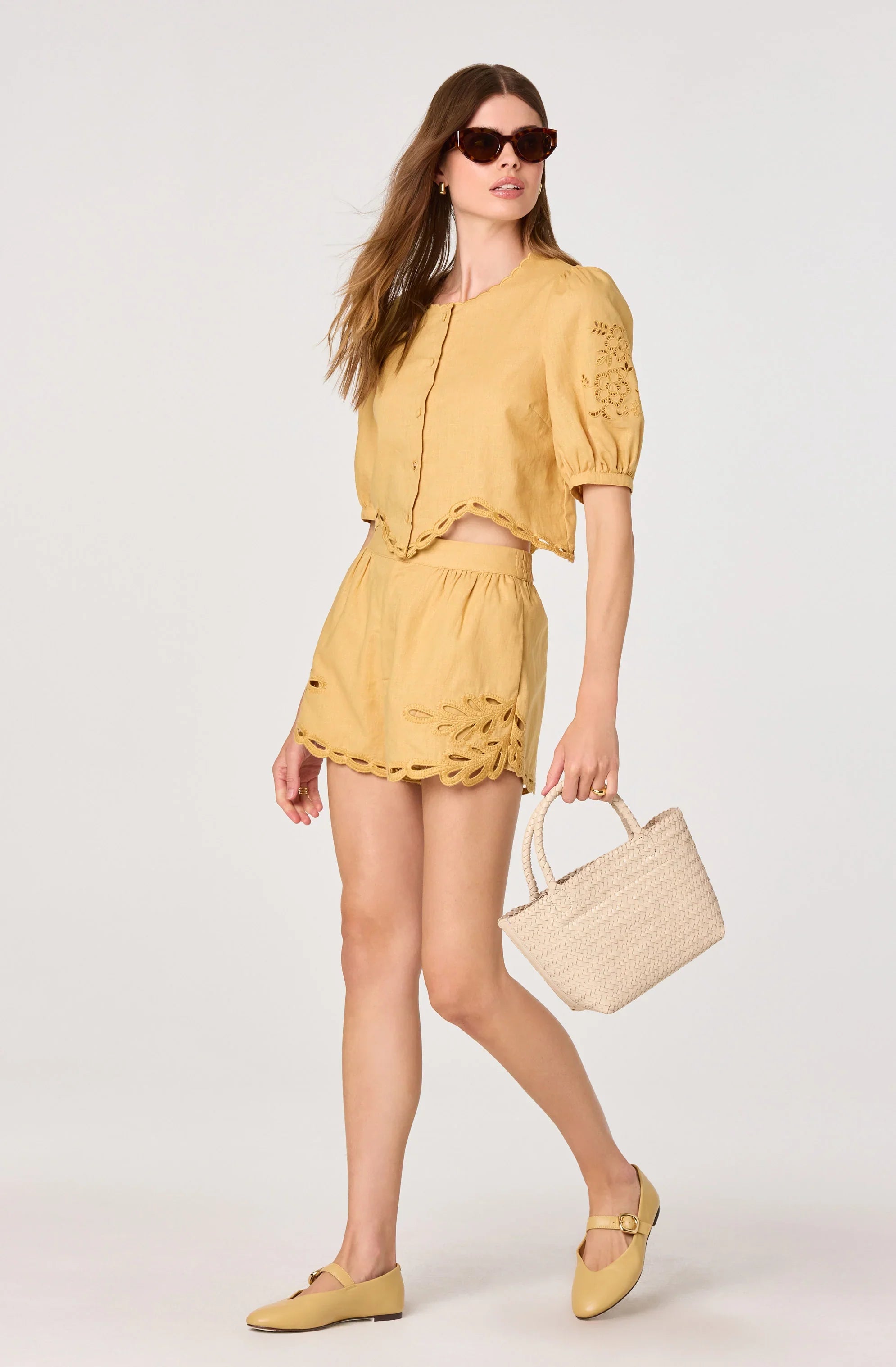 Inixyf Joellyn Embroidered Puff Sleeve Top