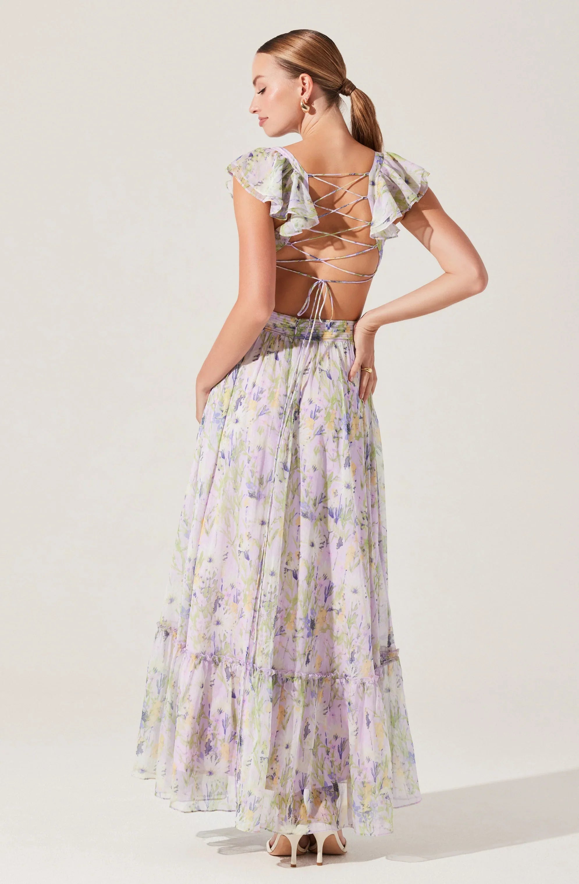 Lbruh Primrose Floral Strappy Back Maxi Dress