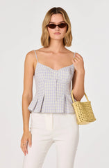 Inixyf Lesly Gingham Pleated Bustier Top