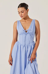 Lbruh Maili Corset Poplin Midi Dress