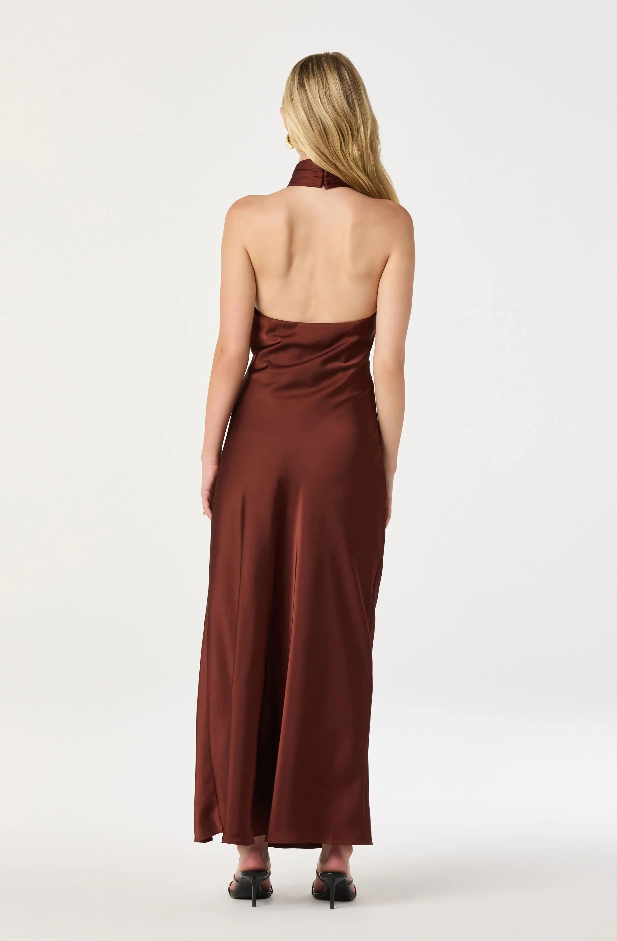 Lbruh Jasmin Satin Halter Maxi Dress