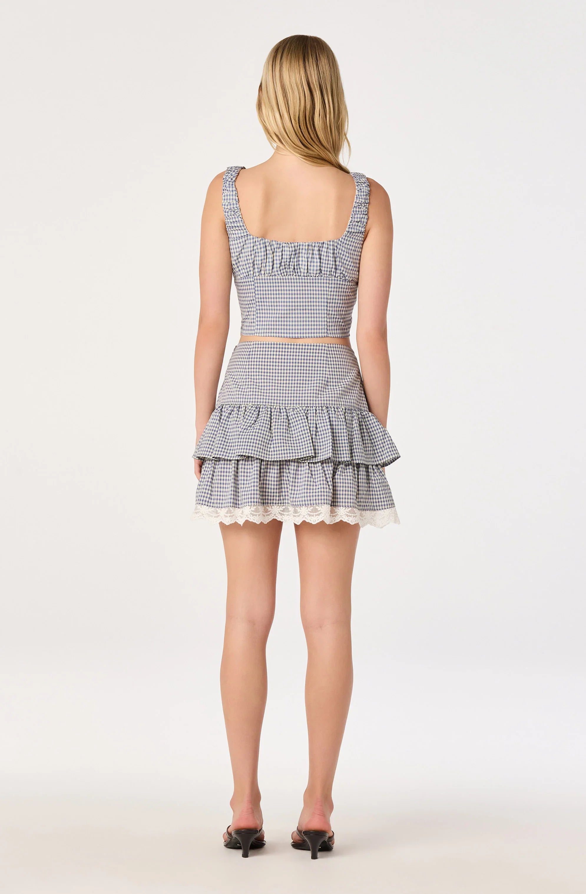 Inixyf Penny Gingham Bustier Crop Top