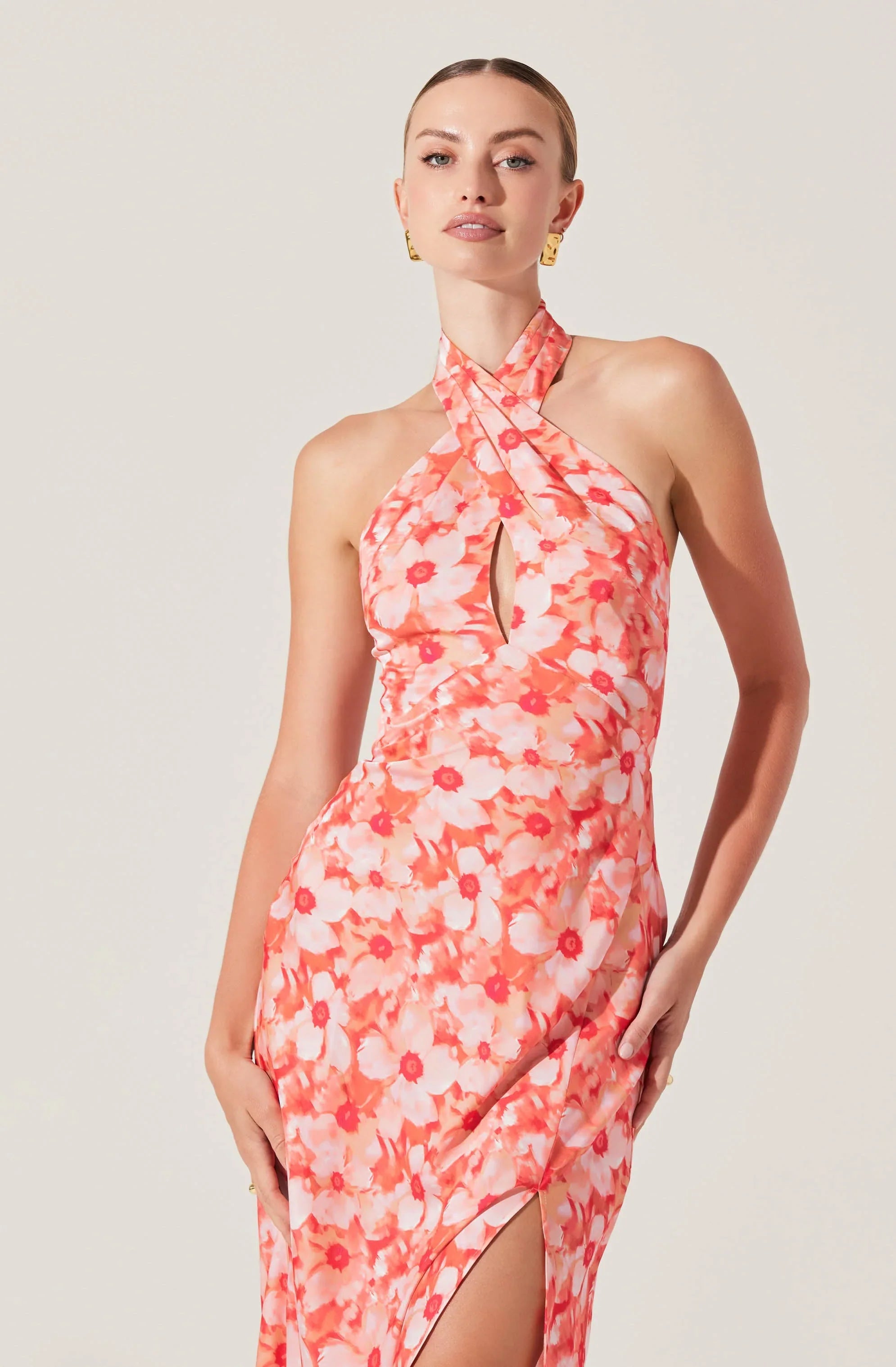Lbruh Marissa Floral Halter Neck Midi Dress