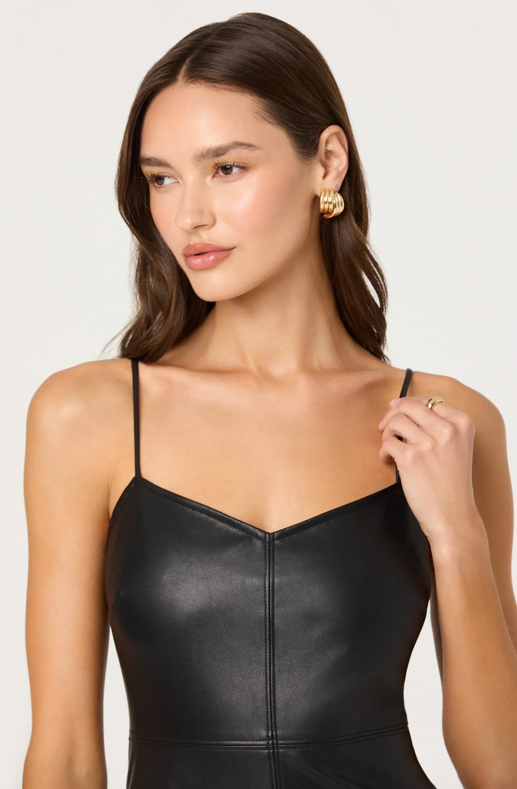 Lbruh Lezith Faux Leather Maxi Dress