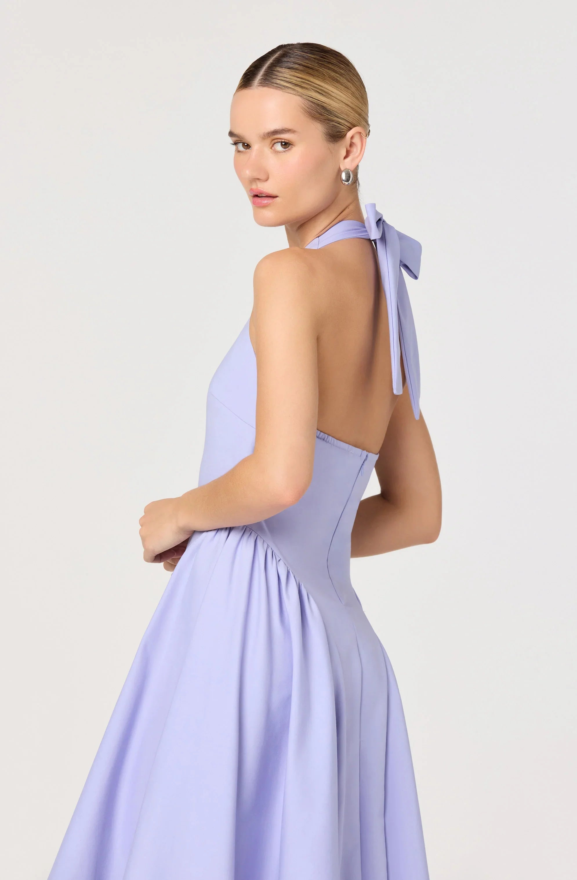 Inixyf Meana Halter Plunge Drop-Waist Midi Dress