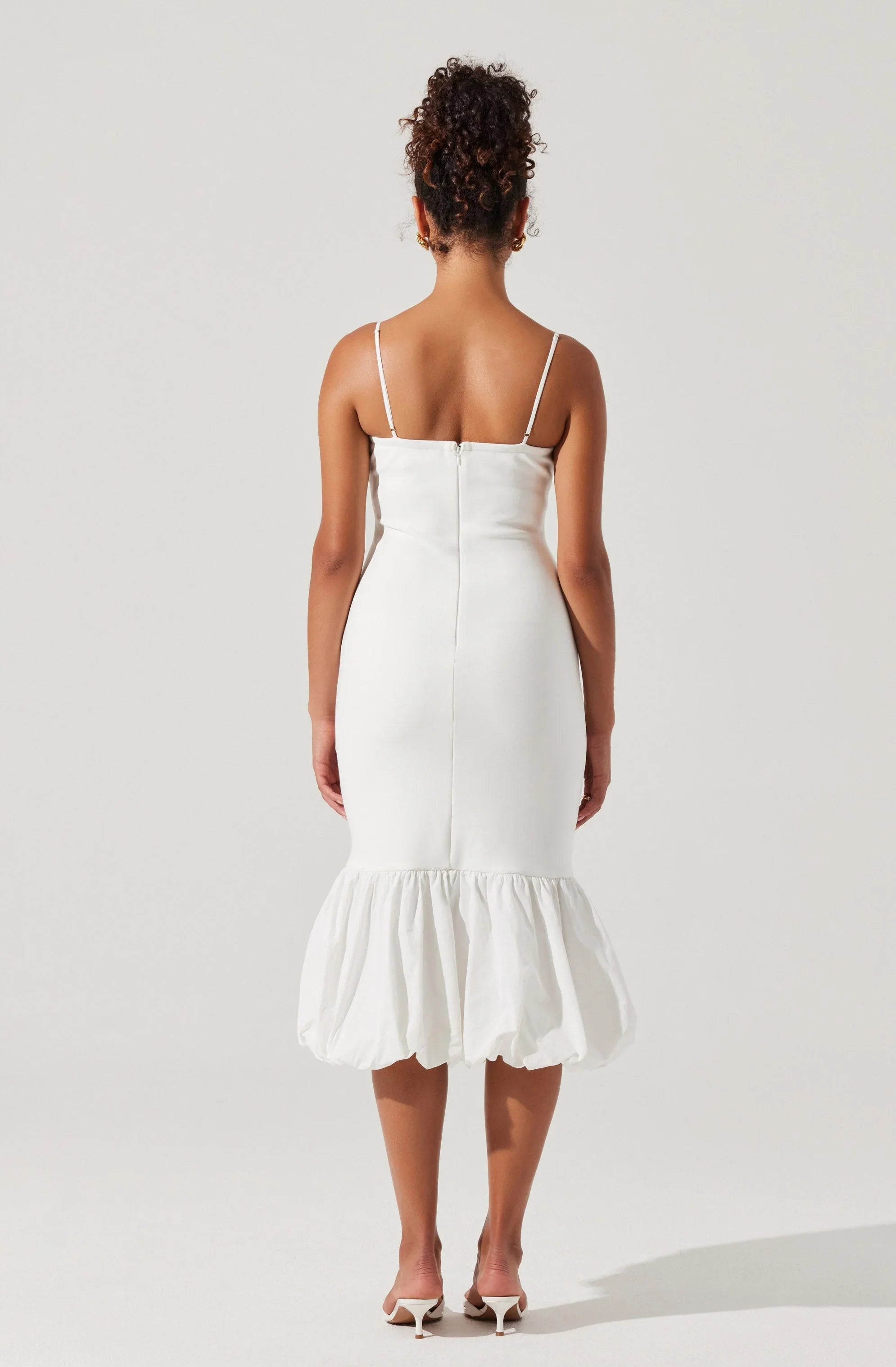 Lbruh Brittnea Bodycon Bubble Hem Midi Dress