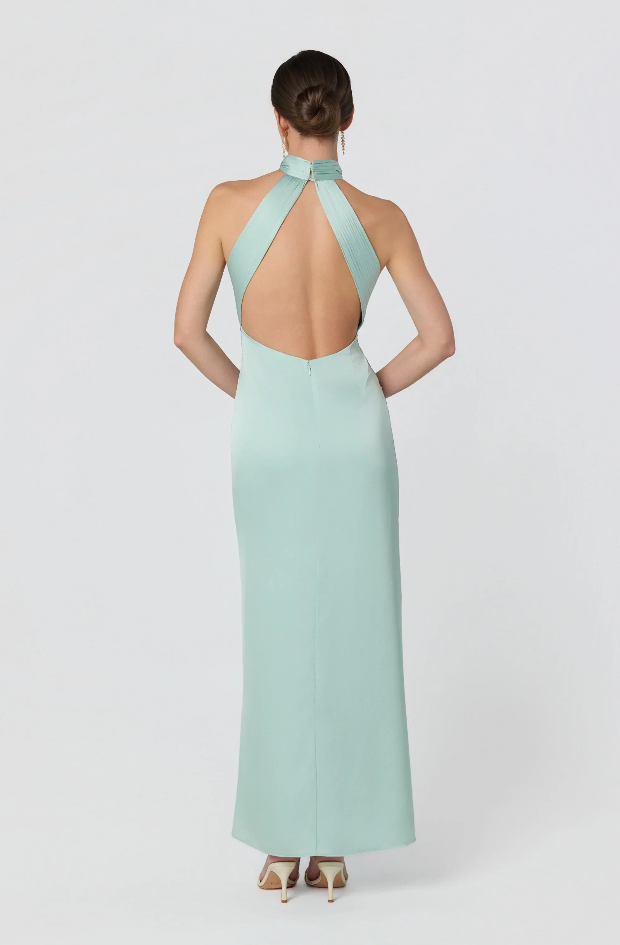 Inixyf Aspen Twist Front Halter Maxi Dress