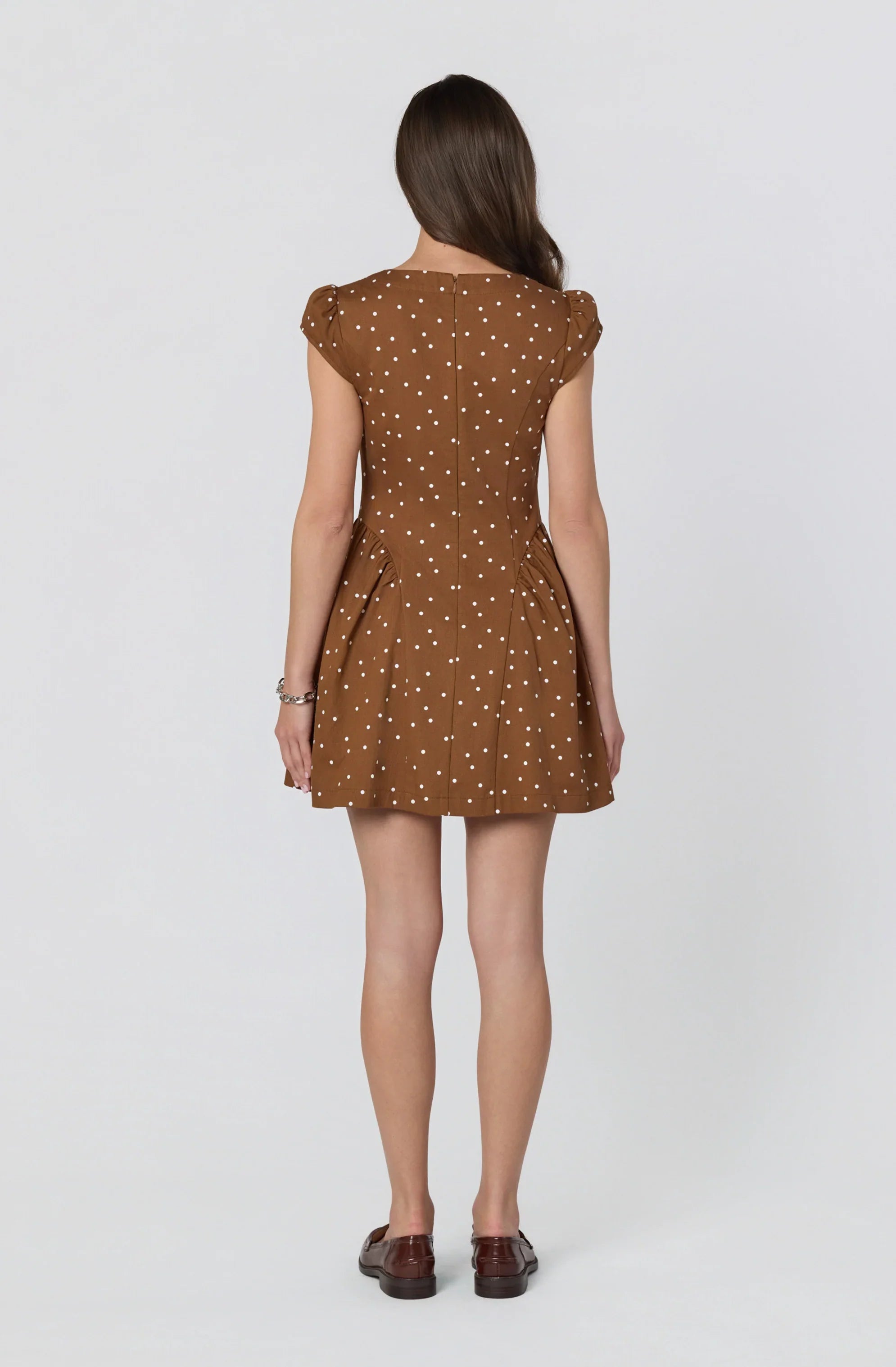 Inixyf Averi Polka Dot Cap Sleeve Mini Dress