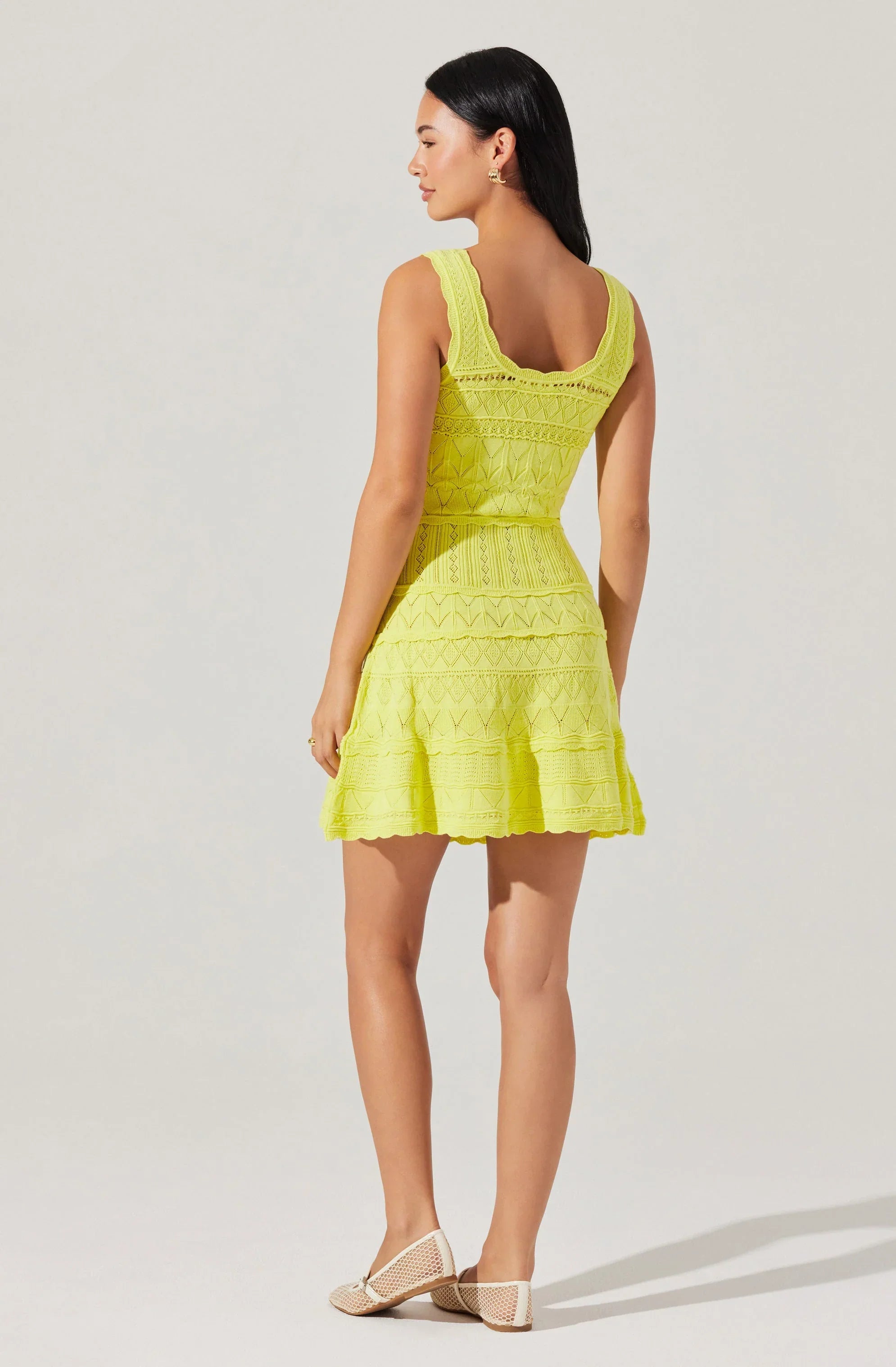 Lbruh Shereena Pointelle Sweater Mini Dress