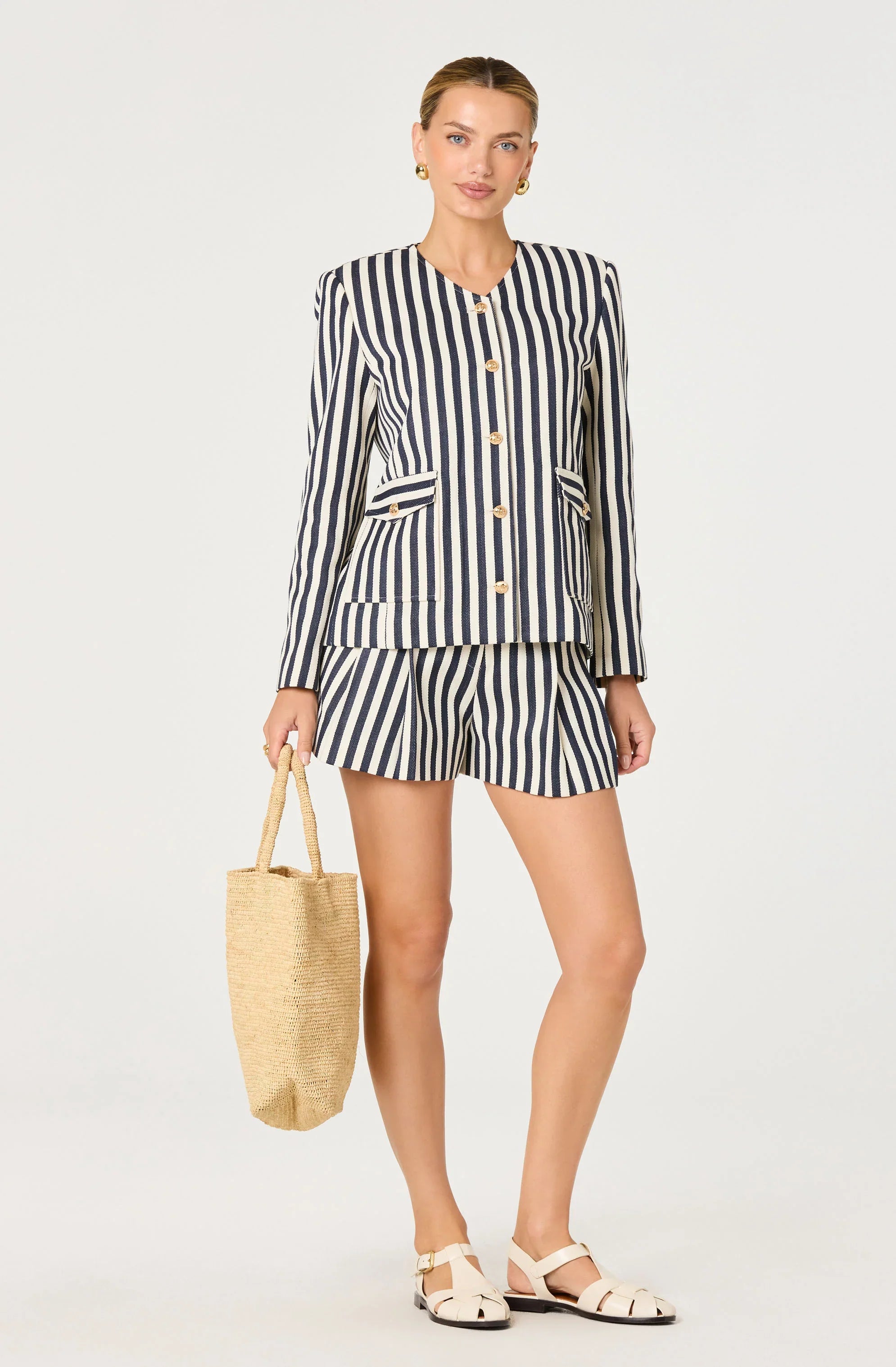 Inixyf Preston Striped Linen Shorts