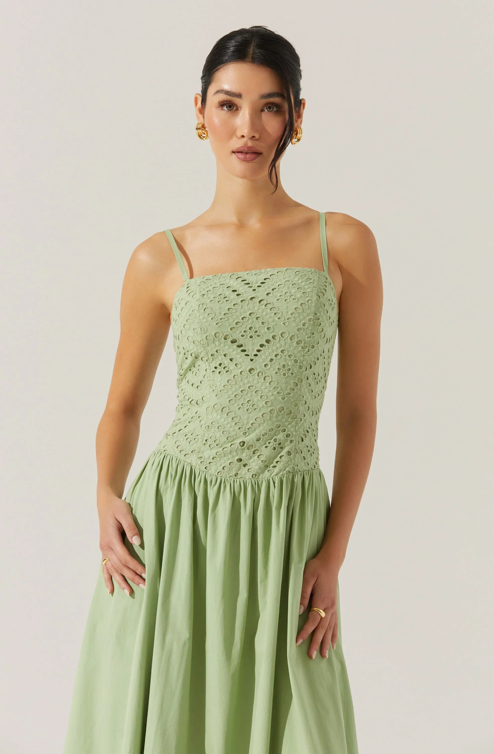 Lbruh Nathalia Eyelet Midi Dress