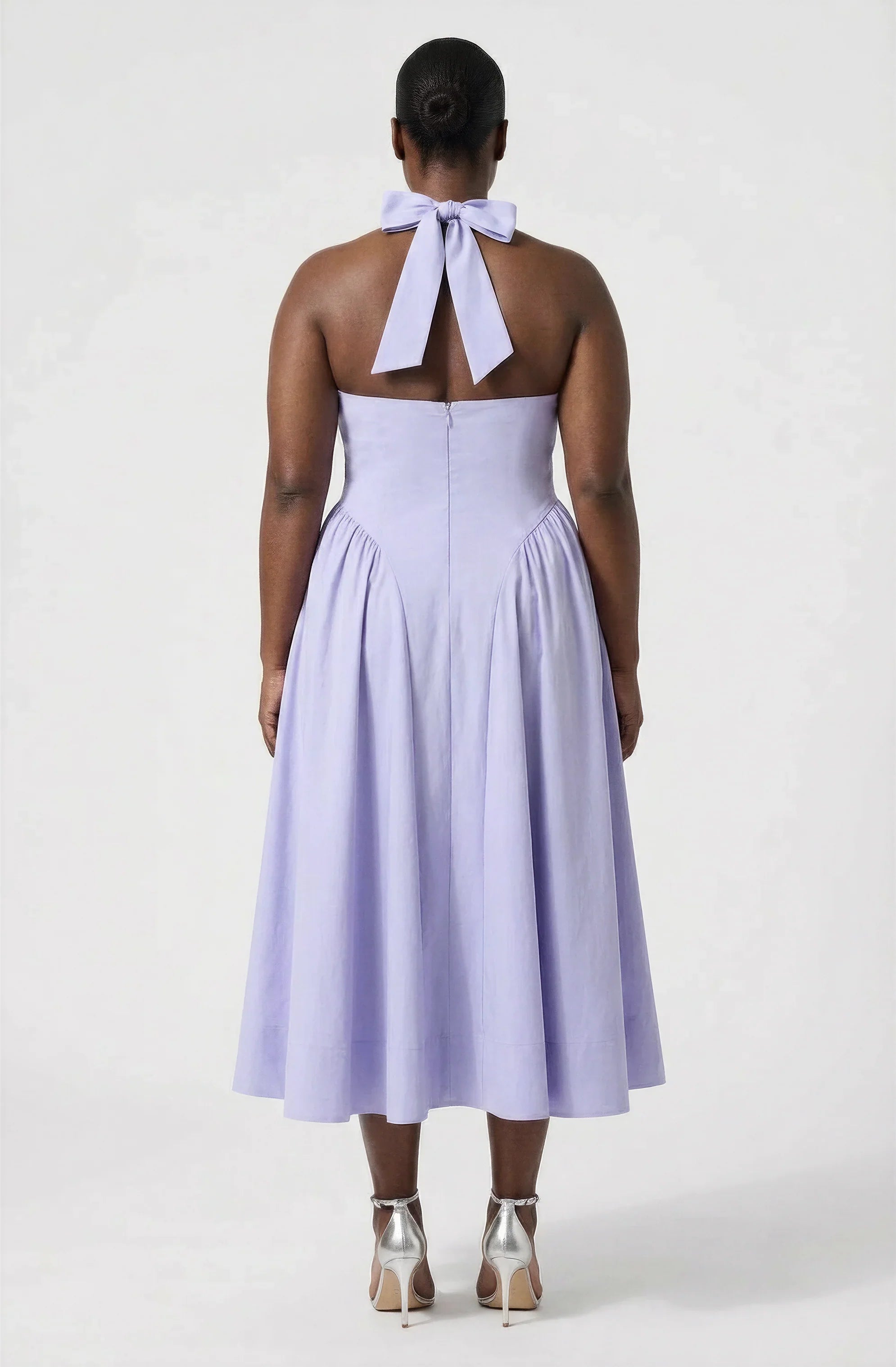 Inixyf Meana Halter Plunge Drop-Waist Midi Dress