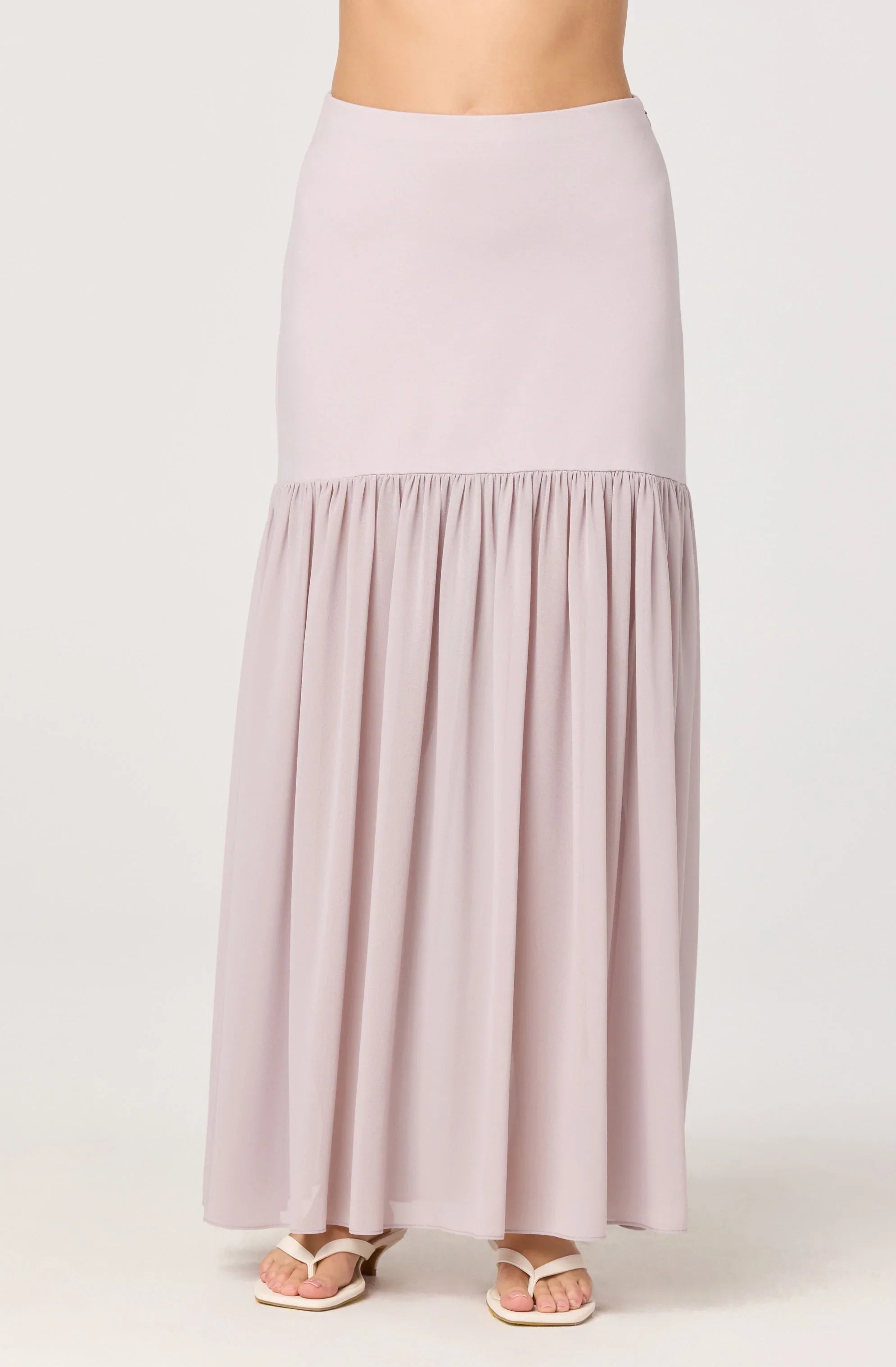 Inixyf Aloyse Contrast Drop-Waist Maxi Skirt