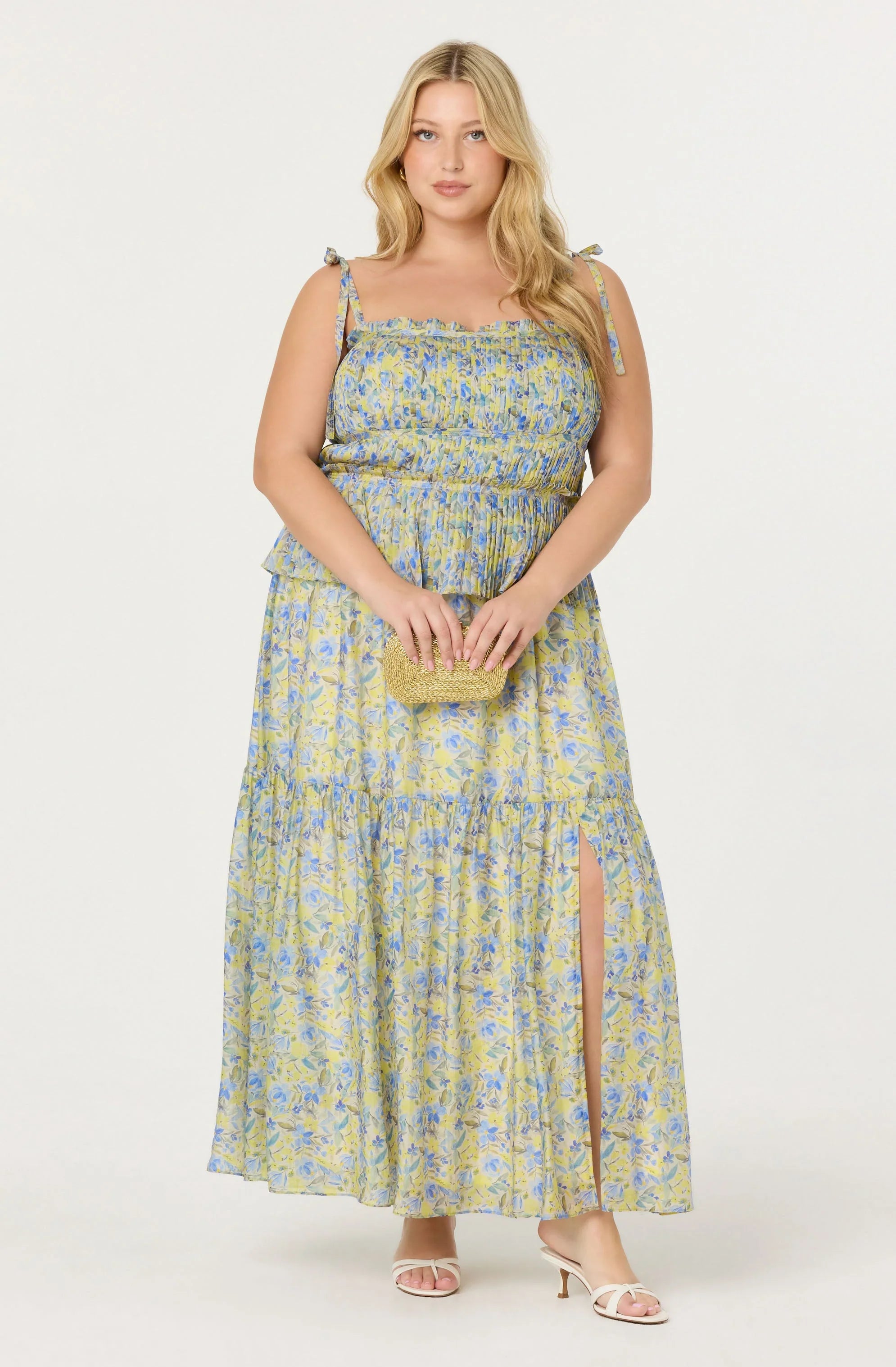 Lbruh Ethelind Floral Pleated Maxi Dress